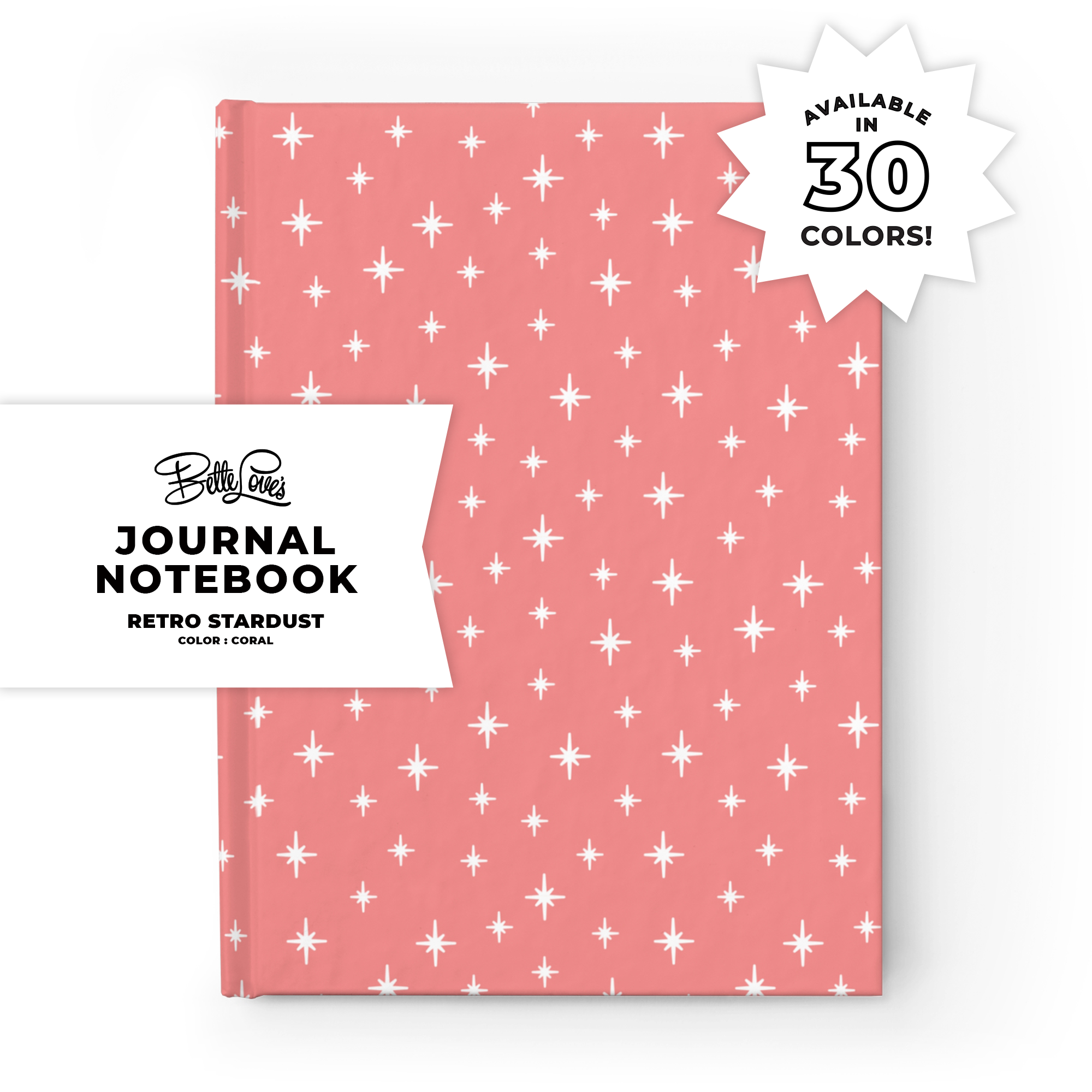 Retro Stardust Journal in Coral product thumbnail image Retro Stardust Journal in Coral product thumbnail image