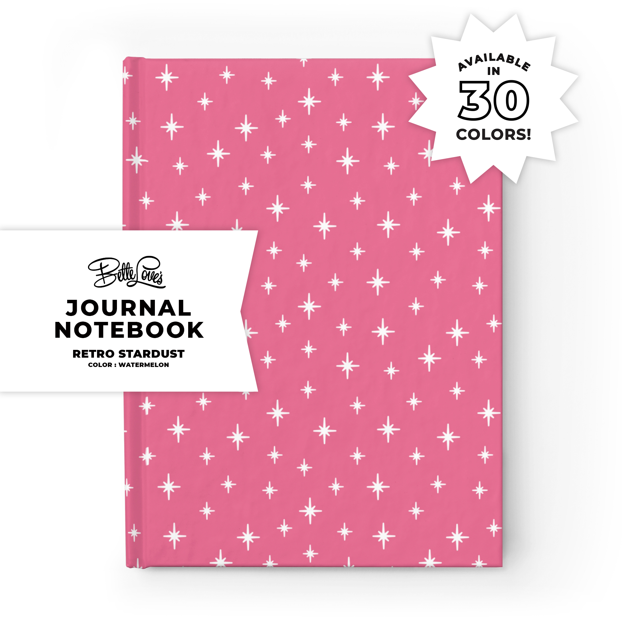 Retro Stardust Journal in Watermelon product thumbnail image Retro Stardust Journal in Watermelon product thumbnail image