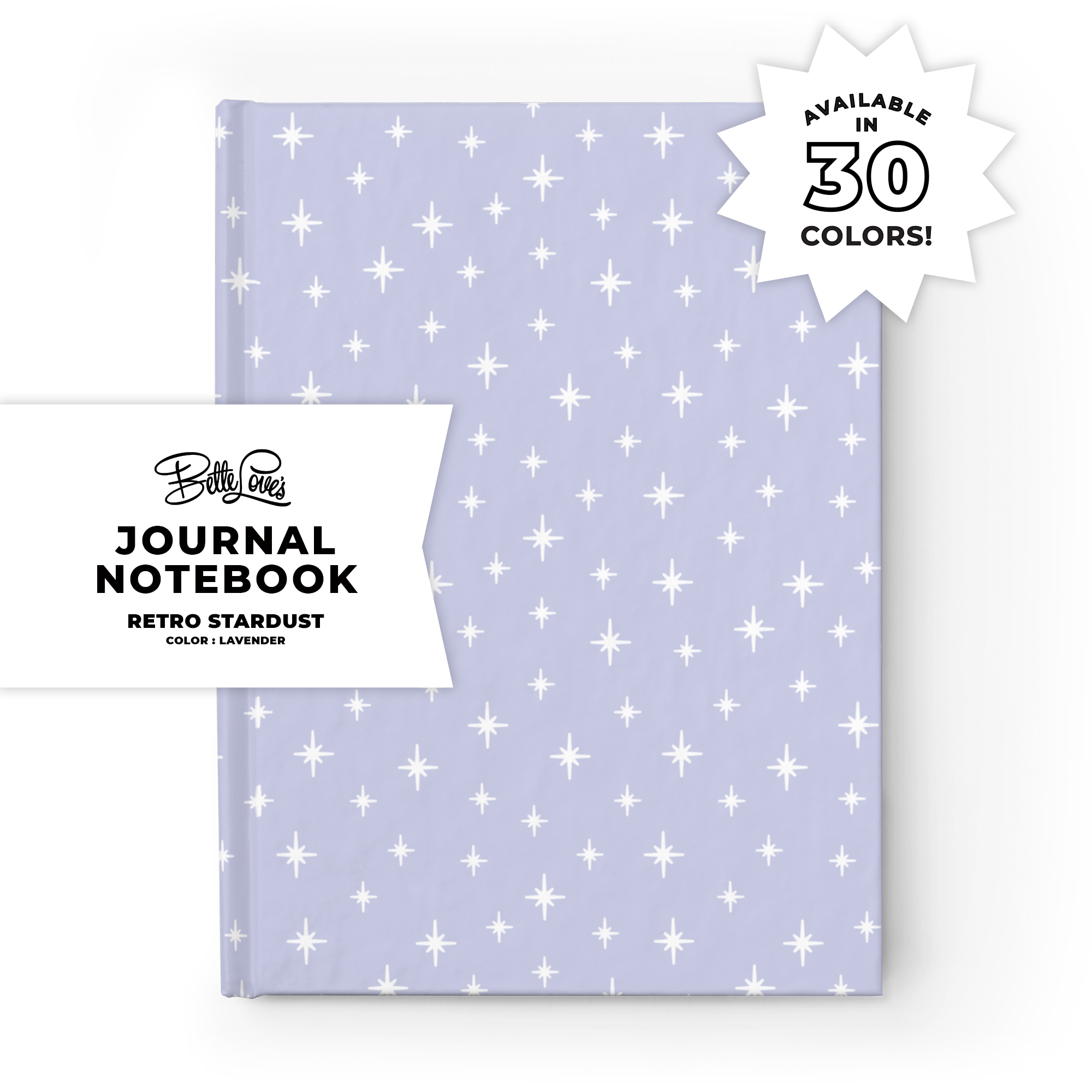 Retro Stardust Journal in Lavender product thumbnail image Retro Stardust Journal in Lavender product thumbnail image