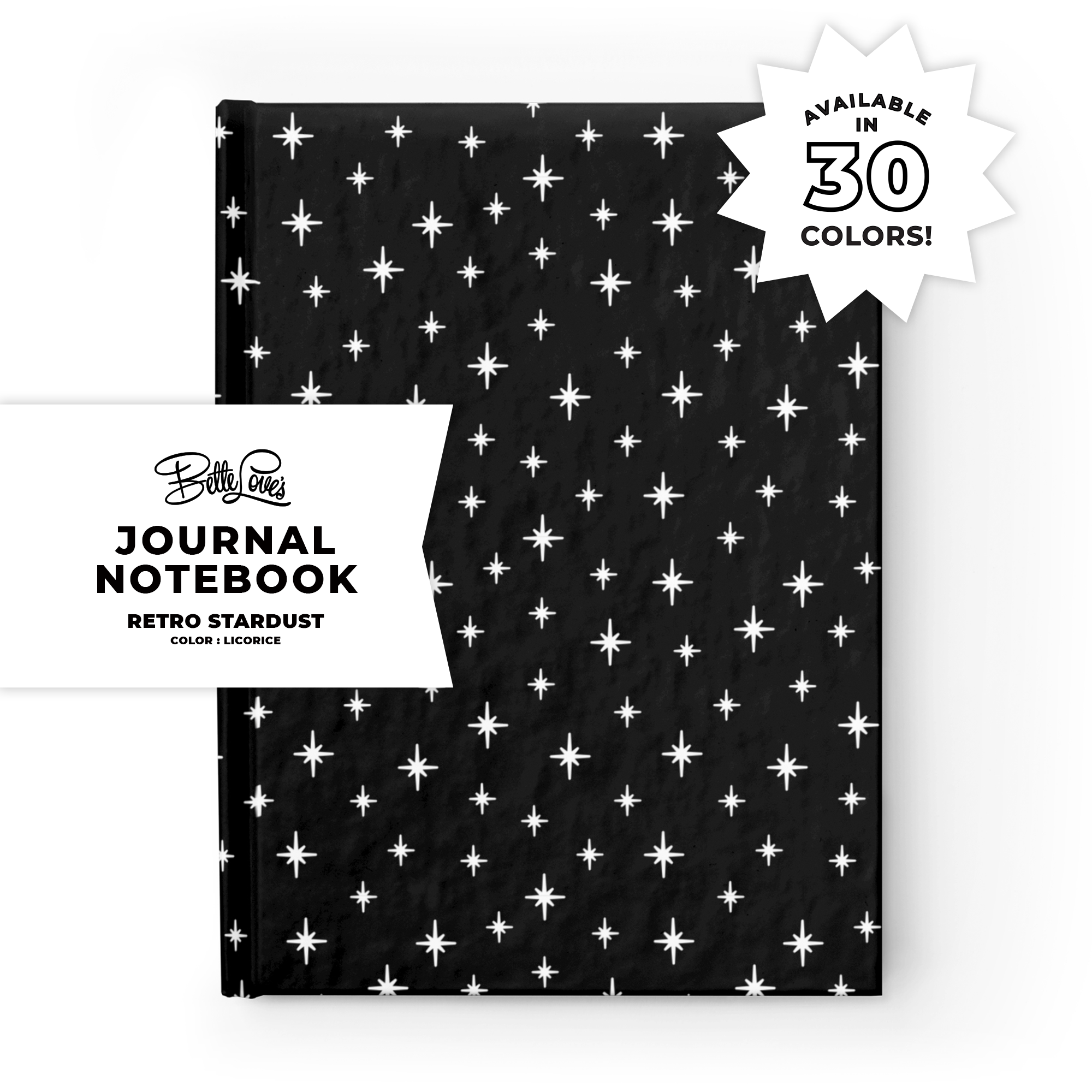Retro Stardust Journal in Licorice product thumbnail image Retro Stardust Journal in Licorice product thumbnail image
