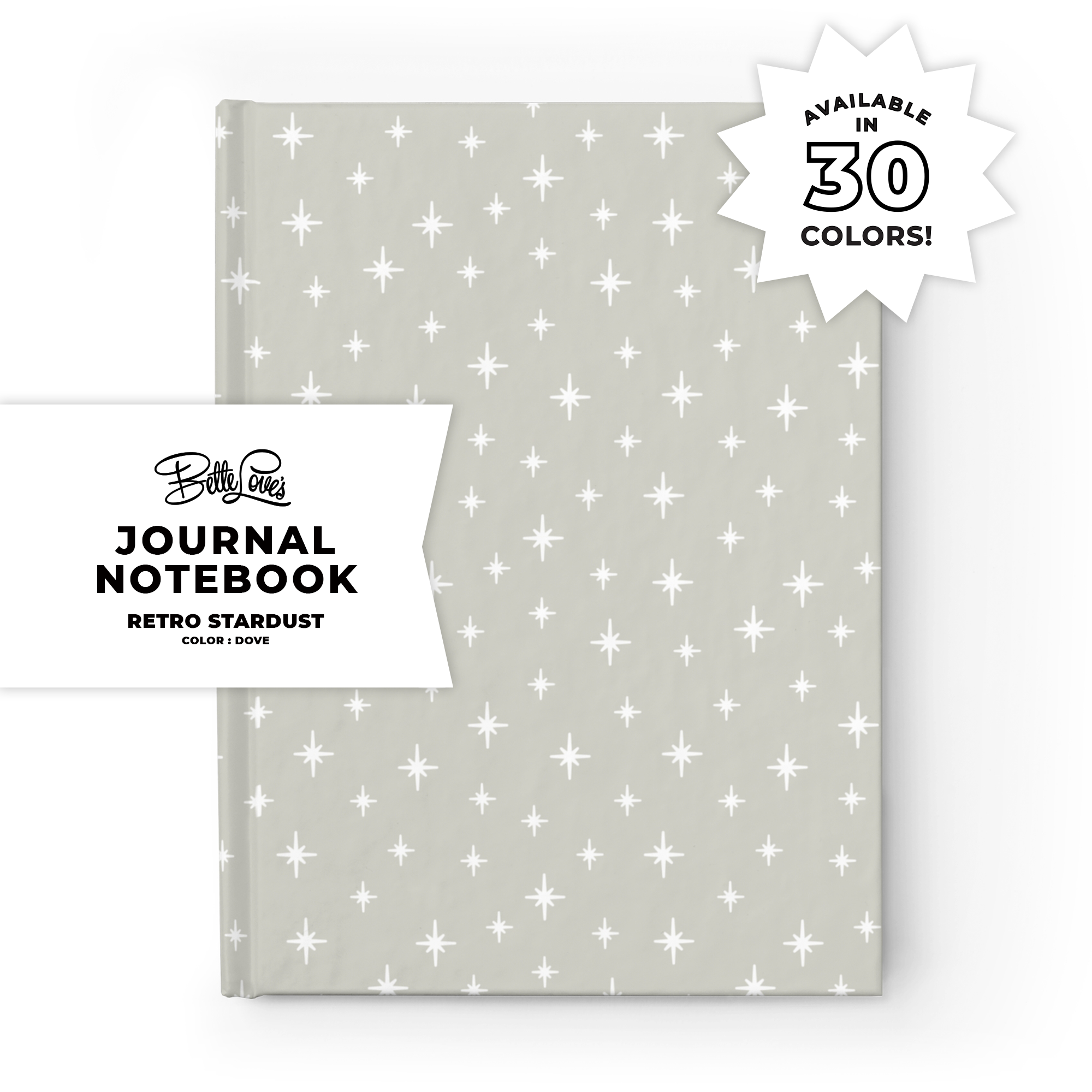 Retro Stardust Journal in Dove product thumbnail image Retro Stardust Journal in Dove product thumbnail image