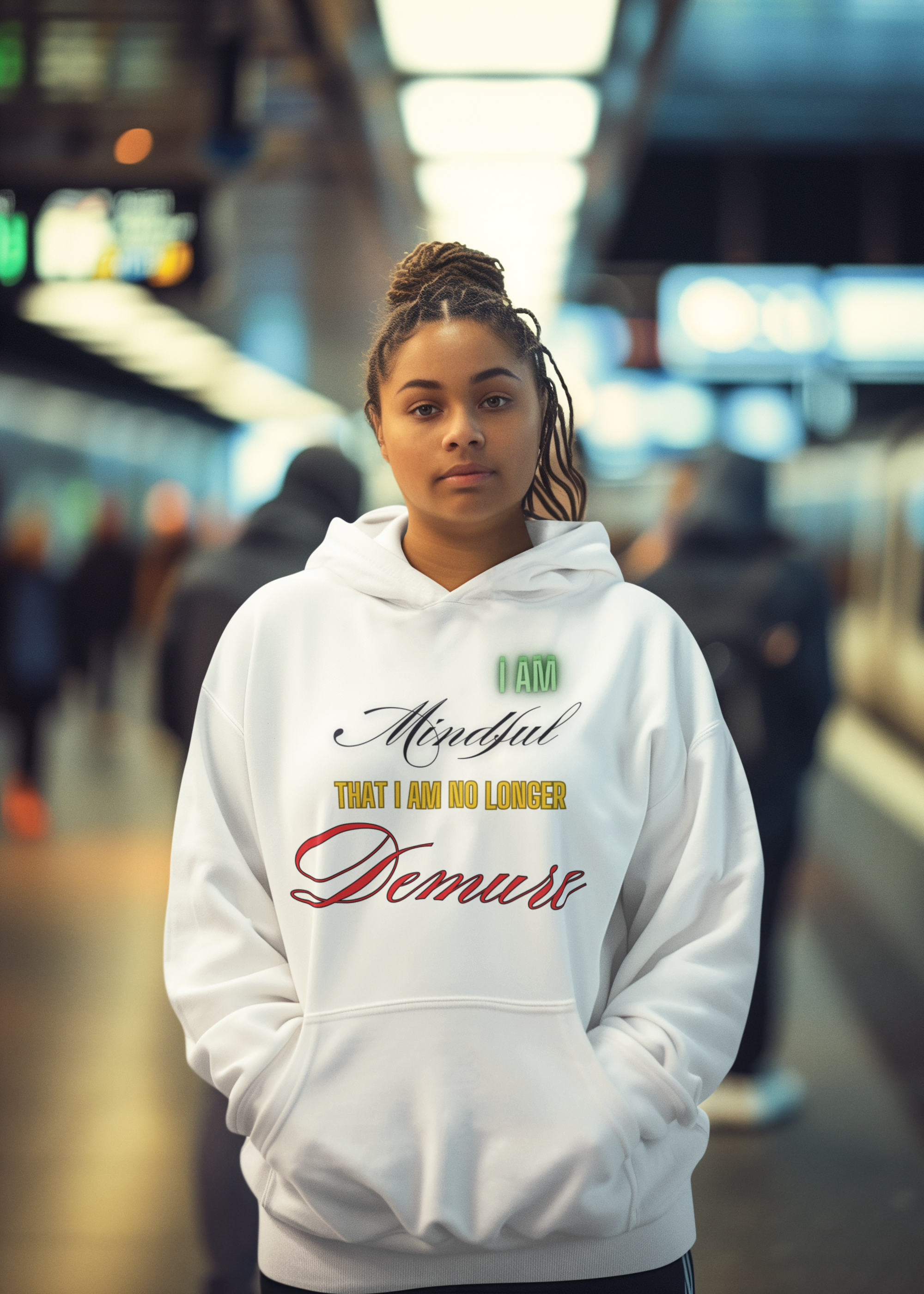 "Mindful But Not Demure" Unisex Heavy Blend™ Crewneck Sweatshirt product thumbnail image