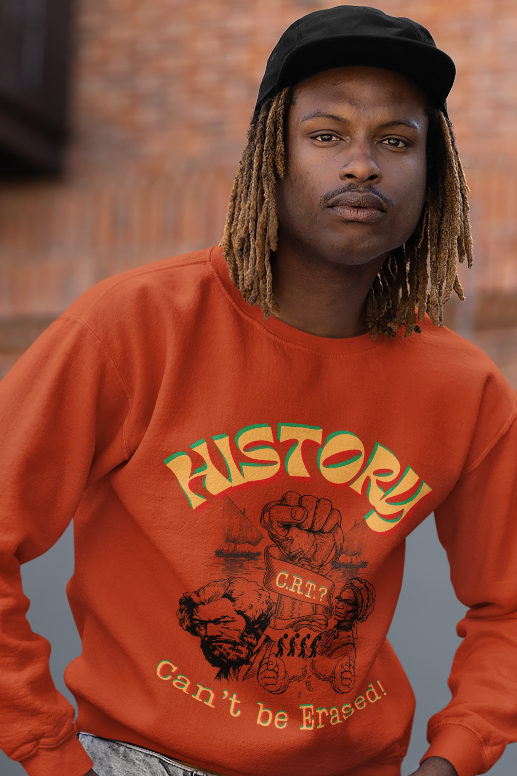 "History Can't Be Erased" Unisex Midweight Soft Style Fleece Crewneck Sweatshirt