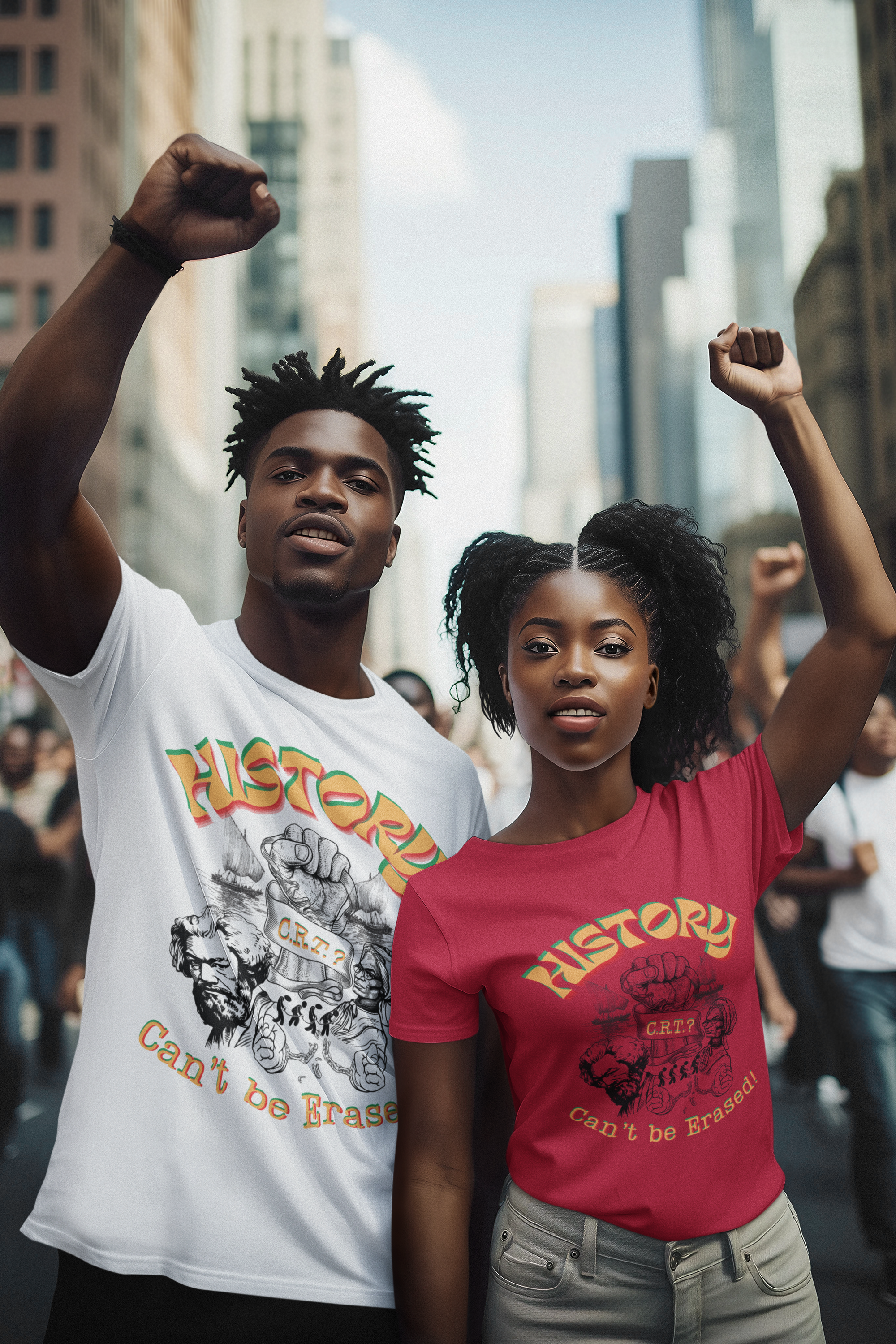 "History Can't Be Erased" Unisex Midweight Soft Style Fleece Crewneck Sweatshirt product thumbnail image