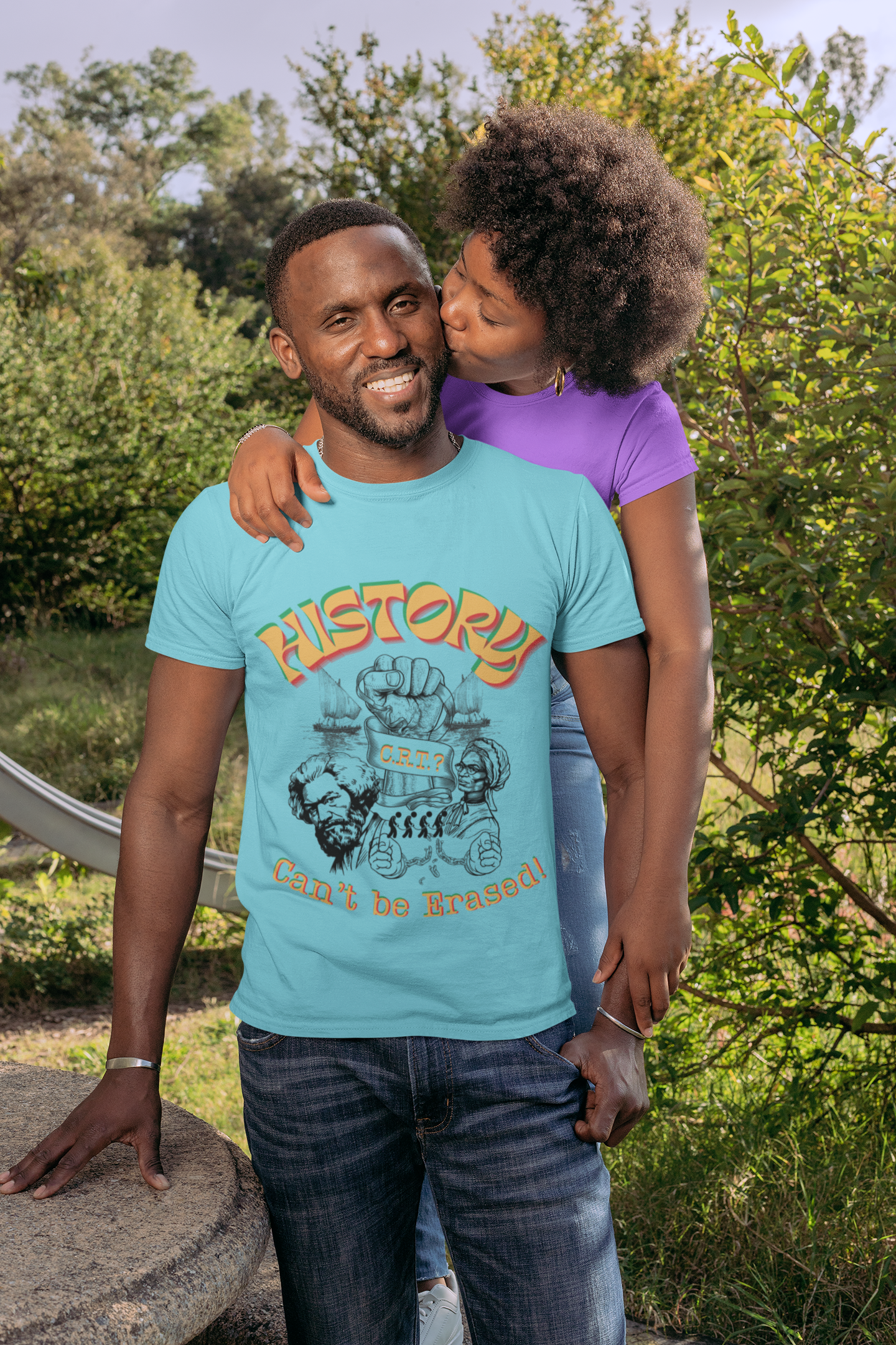 "History Can't Be Erased" Unisex Garment-Dyed T-shirt product thumbnail image