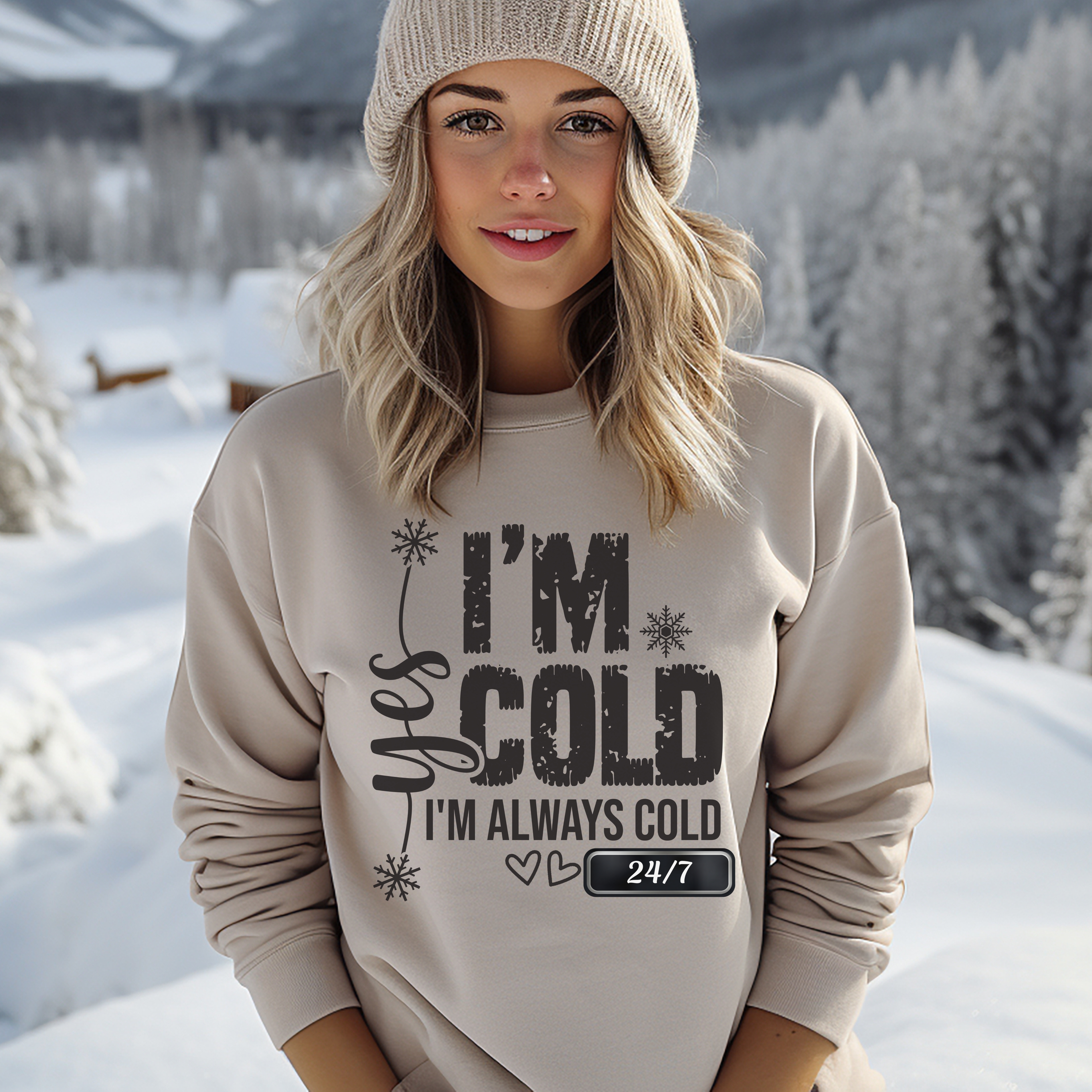 Funny Yes I'm Cold Sweatshirt product thumbnail image Funny Yes I'm Cold Sweatshirt product thumbnail image