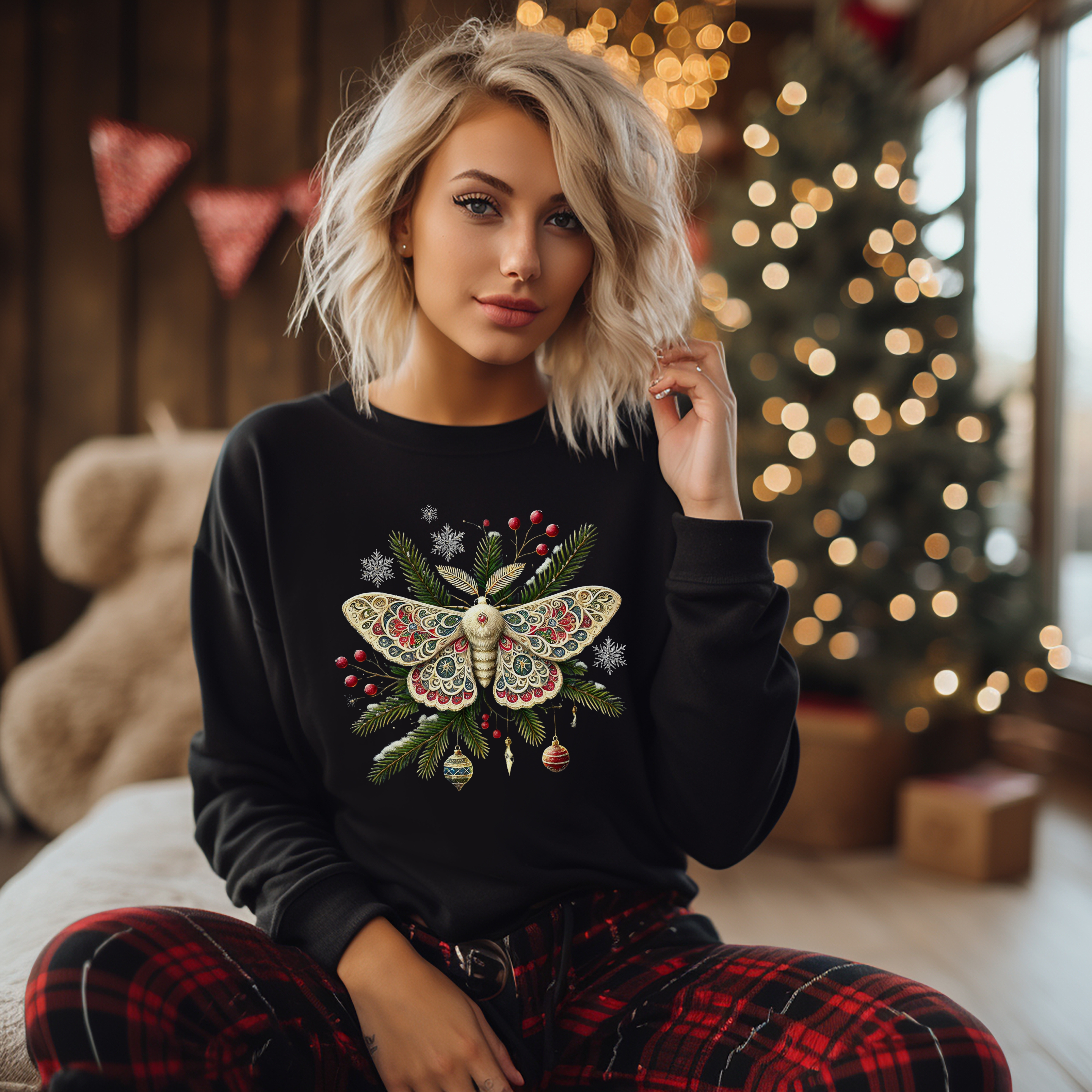 Christmas Moth Sweatshirt product thumbnail image Christmas Moth Sweatshirt product thumbnail image