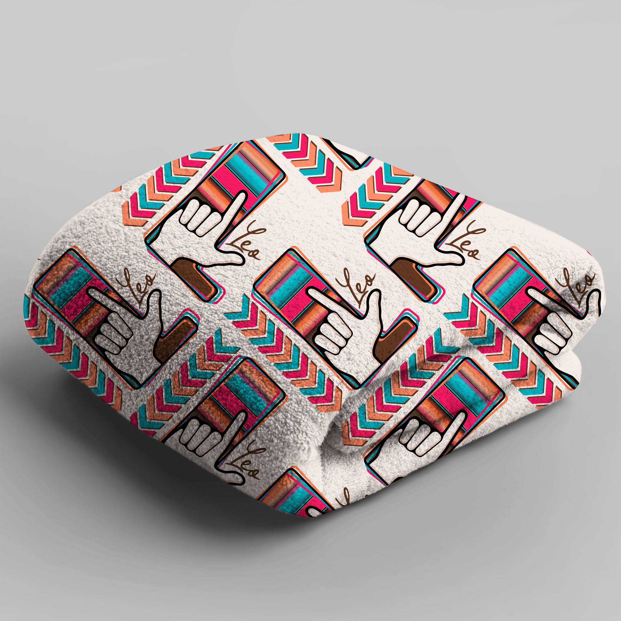 Native American Stripes ABC Letter "L" American Sign Language ASL Beach Towel product thumbnail image Native American Stripes ABC Letter "L" American Sign Language ASL Beach Towel product thumbnail image