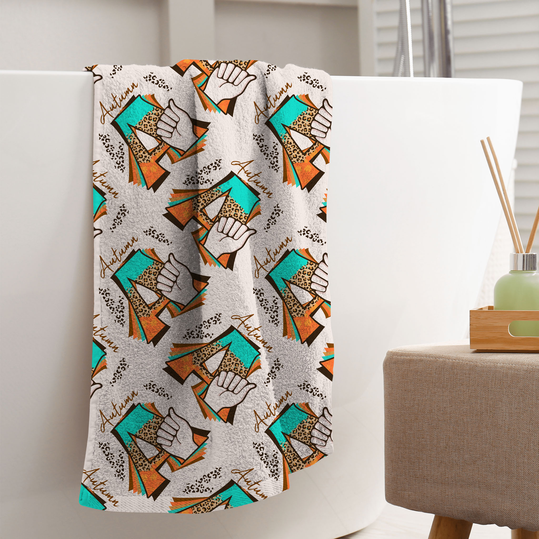 Rustic Leopard ABC Letter "A" American Sign Language ASL Beach Towel product thumbnail image Rustic Leopard ABC Letter "A" American Sign Language ASL Beach Towel product thumbnail image