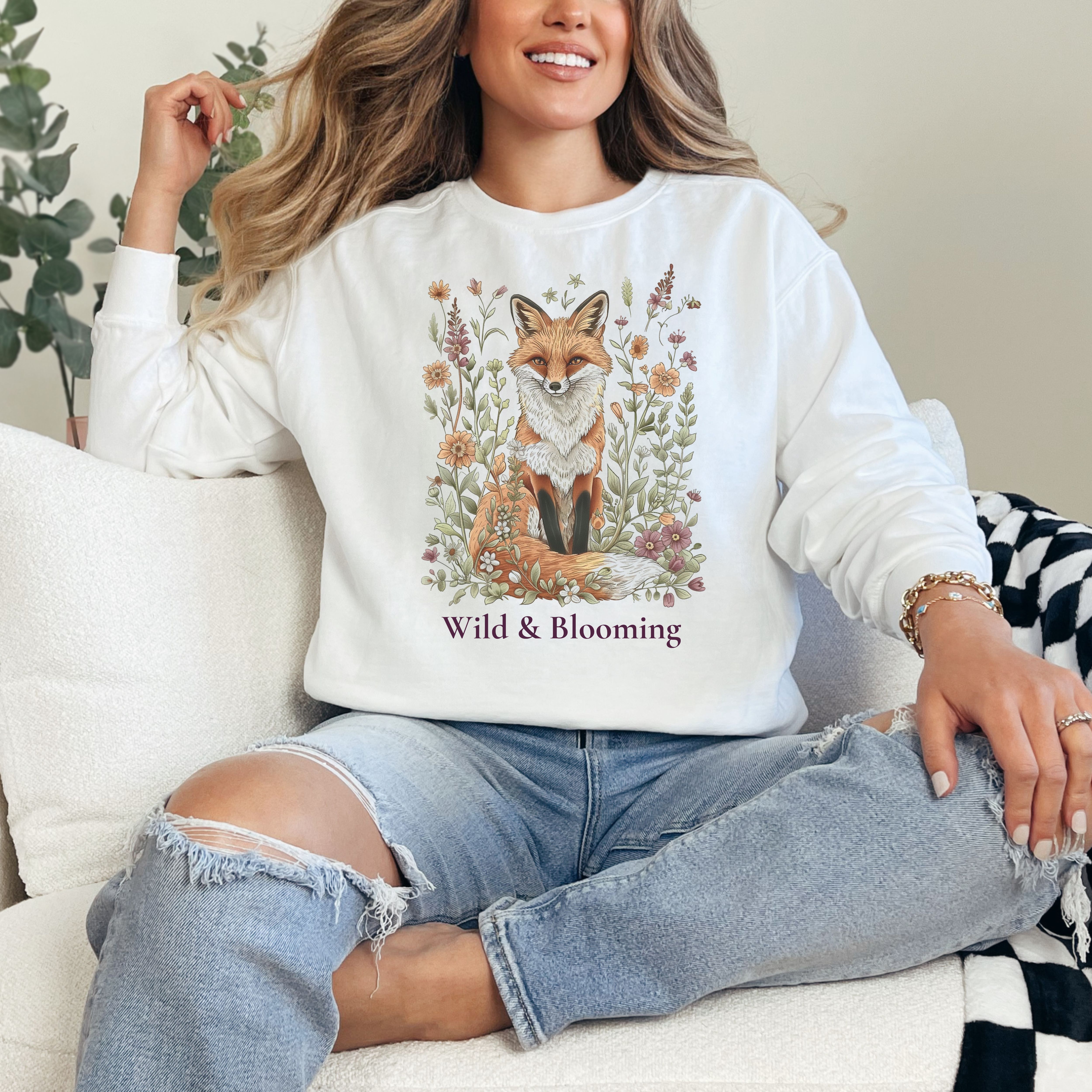 Floral Fox Sweatshirt product thumbnail image Floral Fox Sweatshirt product thumbnail image