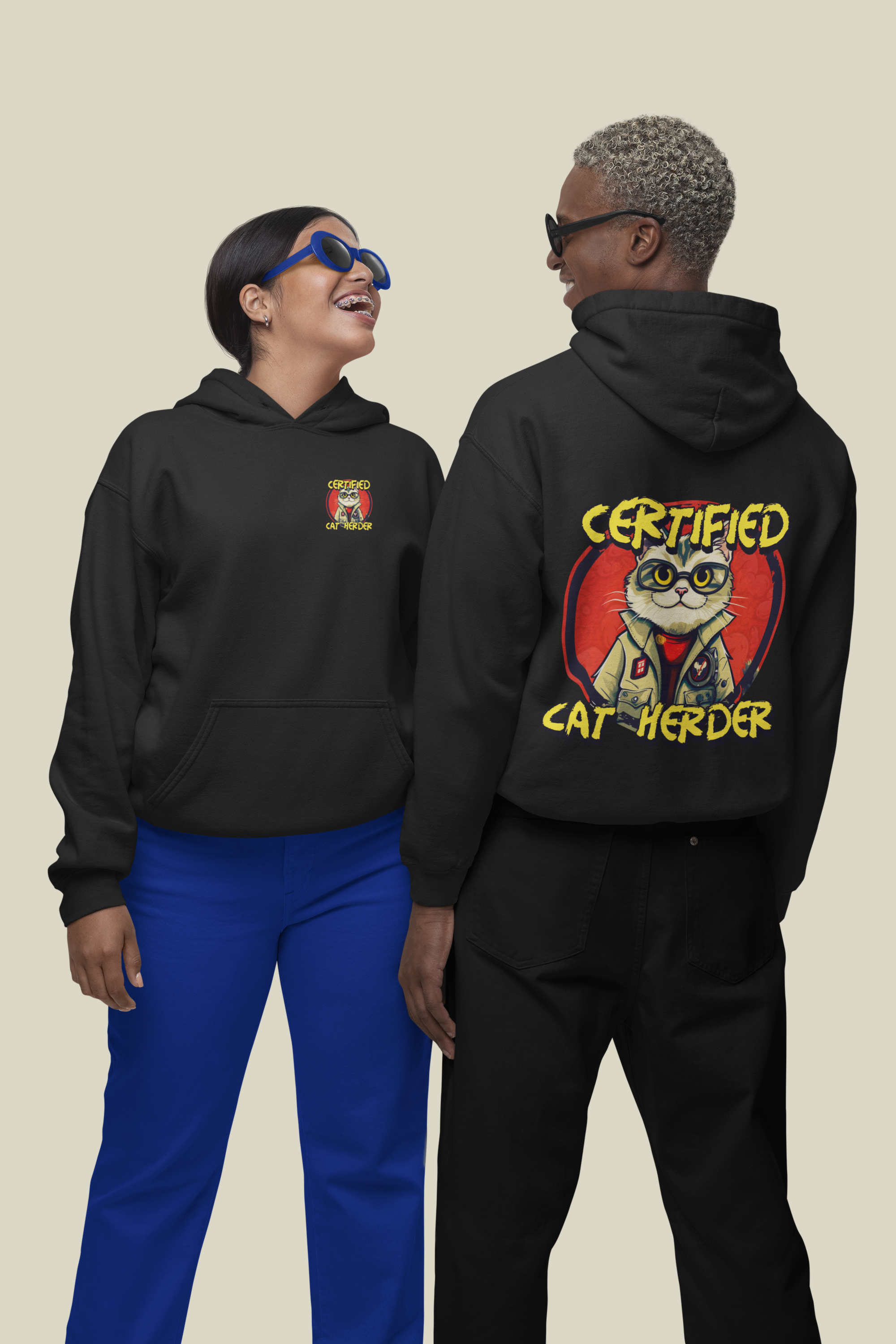 Certified Cat Herder | Funny Project Management | Manager Pullover Hoodie - Unisex Sponge Fleece  Certified Cat Herder | Funny Project Management | Manager Pullover Hoodie - Unisex Sponge Fleece