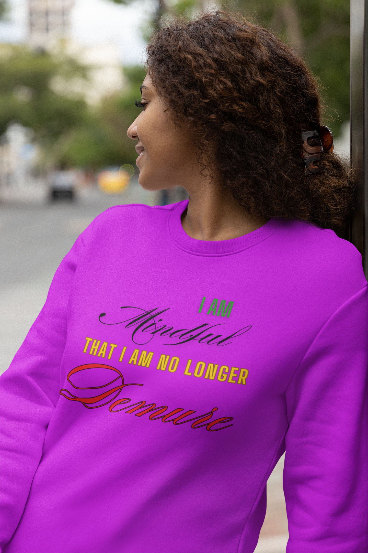 "Mindful But Not Demure" Unisex Heavy Blend™ Crewneck Sweatshirt product thumbnail image