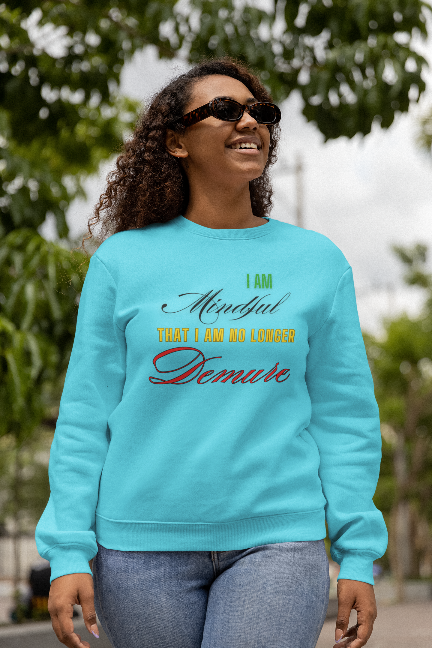 "Mindful But Not Demure" Unisex Heavy Blend™ Crewneck Sweatshirt product thumbnail image