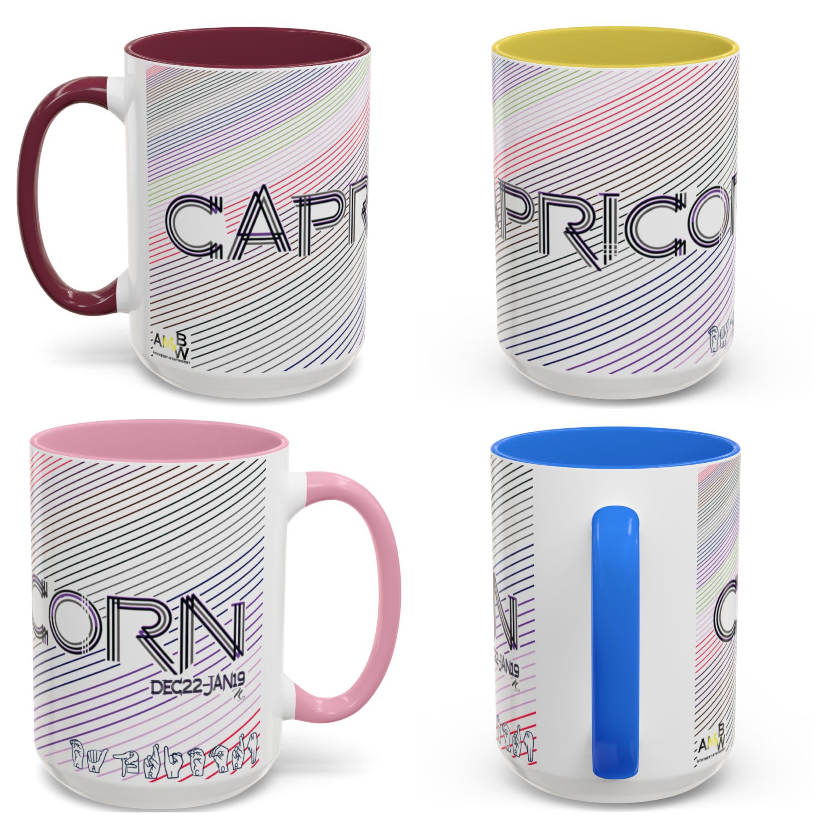 Capricorn Designed Colorful Mugs 15oz Capricorn Designed Colorful Mugs 15oz