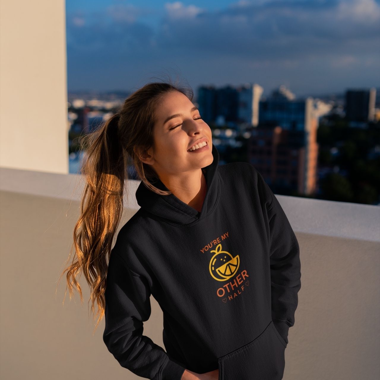 Unisex Hooded Sweatshirt 'Other Half' - Cozy Matching Couples Set Unisex Hooded Sweatshirt 'Other Half' - Cozy Matching Couples Set