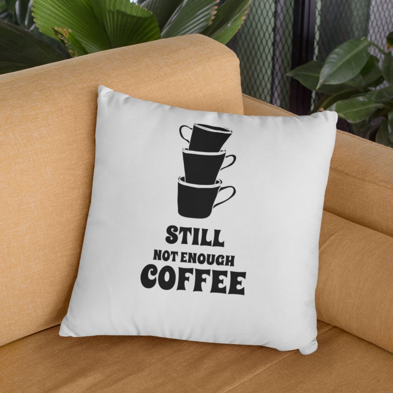 Spun Polyester Square Pillow not enough coffee product thumbnail image Spun Polyester Square Pillow not enough coffee product thumbnail image