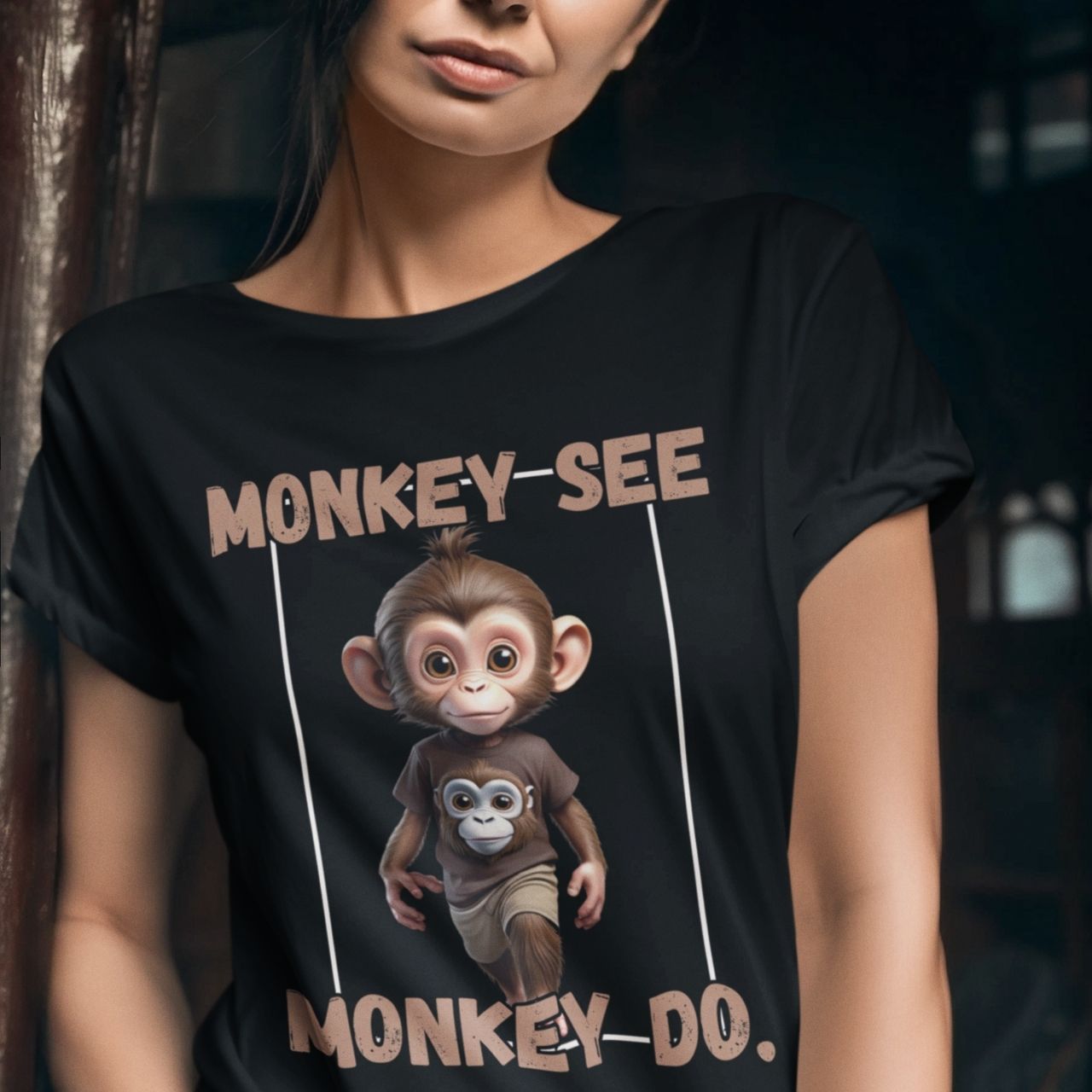 T-Shirt for men and women 'Monkey see, Monkey do', summer clothes casual regular fit, top clothes for daily wear. short sleeve tee. T-Shirt for men and women 'Monkey see, Monkey do', summer clothes casual regular fit, top clothes for daily wear. short sleeve tee.