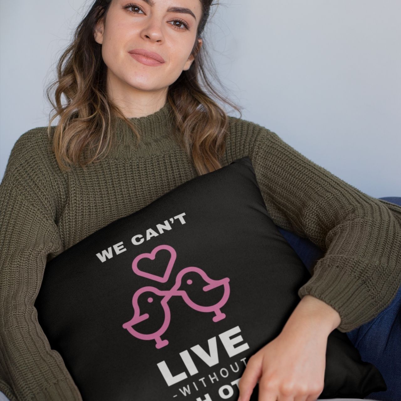 Spun Polyester Square Pillow true love product thumbnail image Spun Polyester Square Pillow true love product thumbnail image