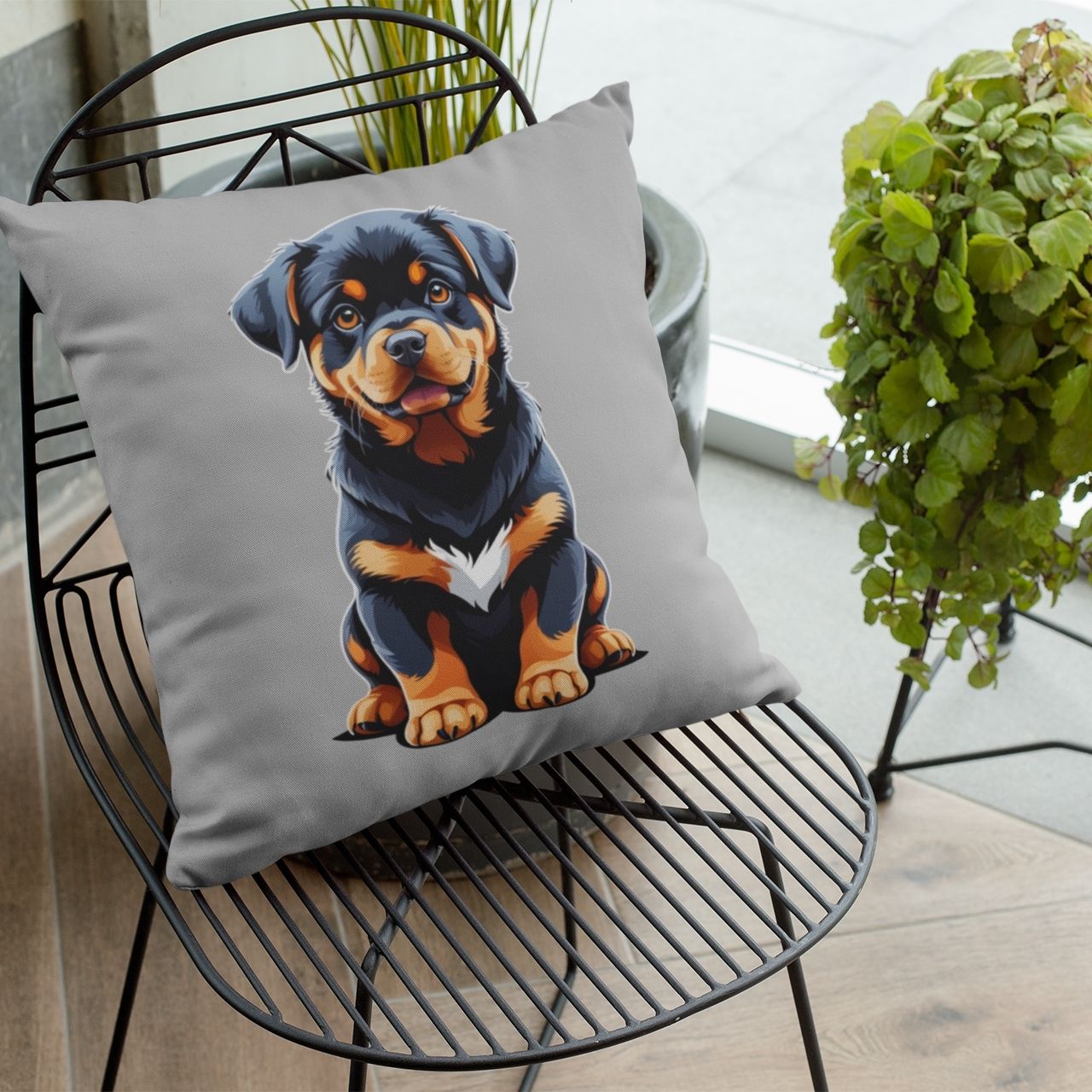 Spun Polyester Square Pillow puppy rottweiler product thumbnail image Spun Polyester Square Pillow puppy rottweiler product thumbnail image
