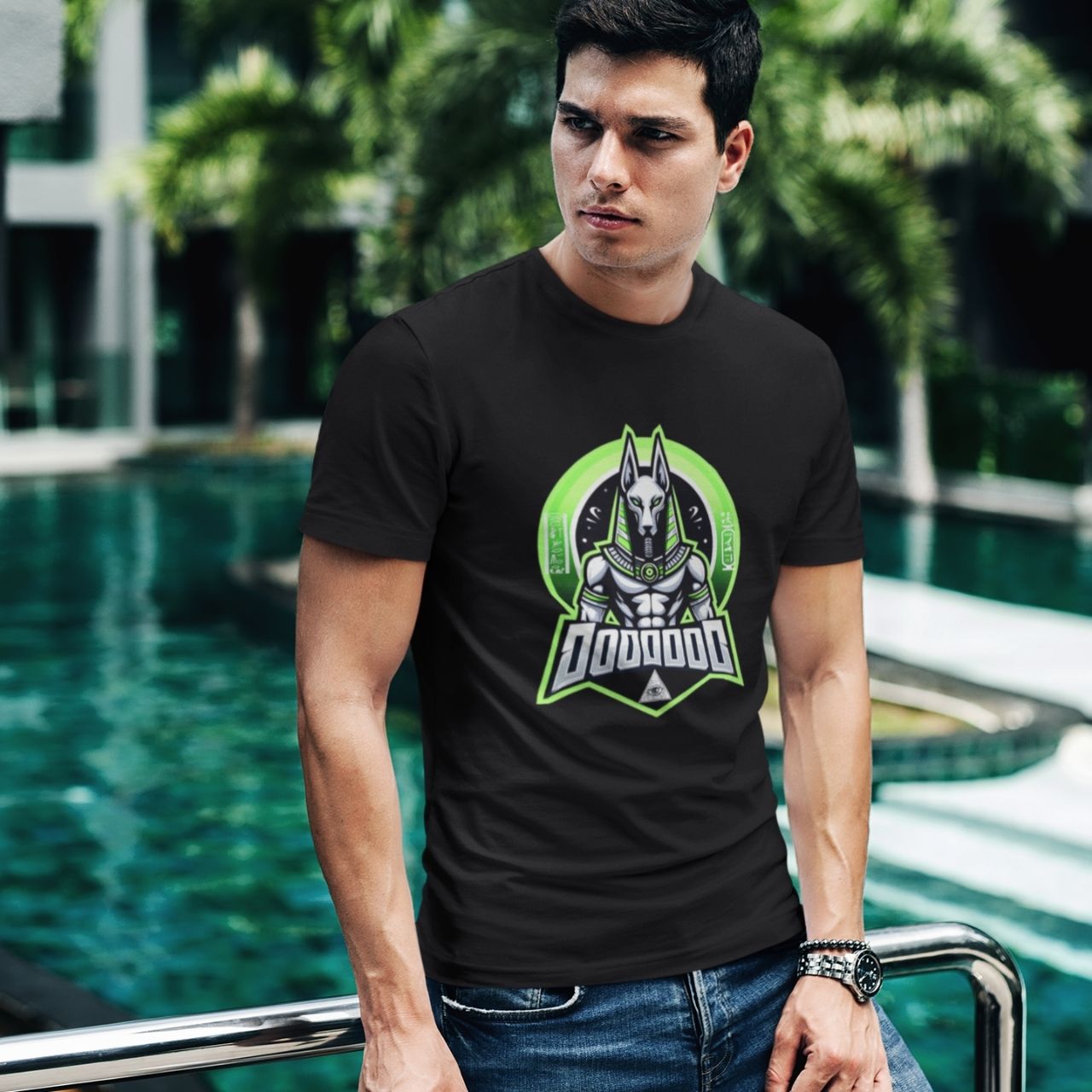 Unisex Softstyle T-Shirt Anubis gamer logo product thumbnail image Unisex Softstyle T-Shirt Anubis gamer logo product thumbnail image