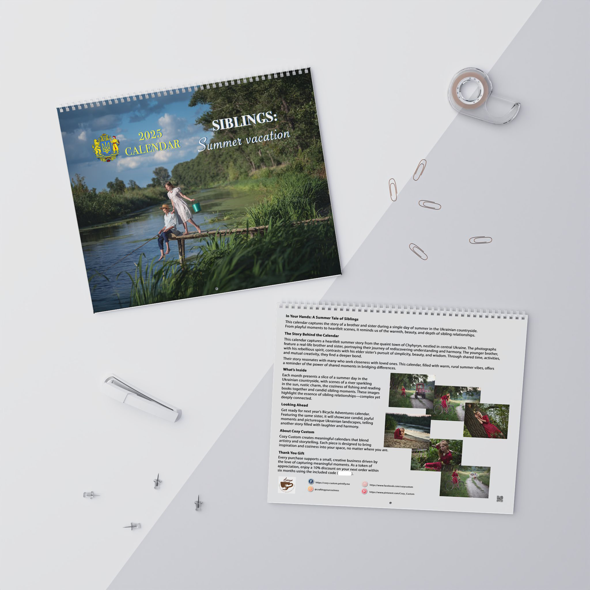 2025 Wall Calendar Siblings: Summer Vacation | Heartwarming Photo Story | | Family Photography Art | Cozy Gift for Home Décor Lovers product thumbnail image 2025 Wall Calendar Siblings: Summer Vacation | Heartwarming Photo Story | | Family Photography Art | Cozy Gift for Home Décor Lovers product thumbnail image