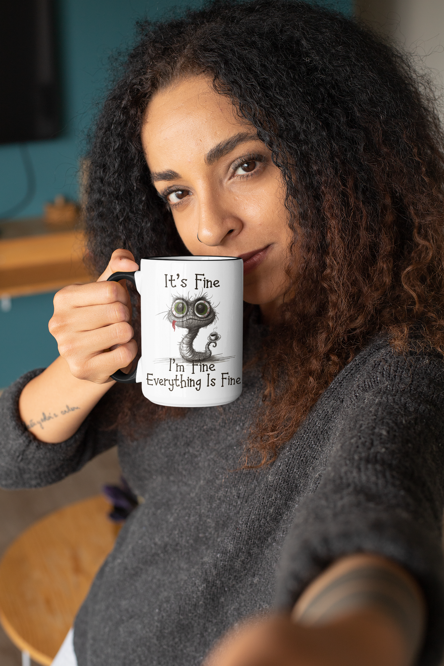 It's Fine I'm Fine Everything is Fine Accent Coffee Mug (11, 15oz) with Funny Wood Snake for Coffee & Smile Lovers | Gift for 2025 New Year product thumbnail image It's Fine I'm Fine Everything is Fine Accent Coffee Mug (11, 15oz) with Funny Wood Snake for Coffee & Smile Lovers | Gift for 2025 New Year product thumbnail image