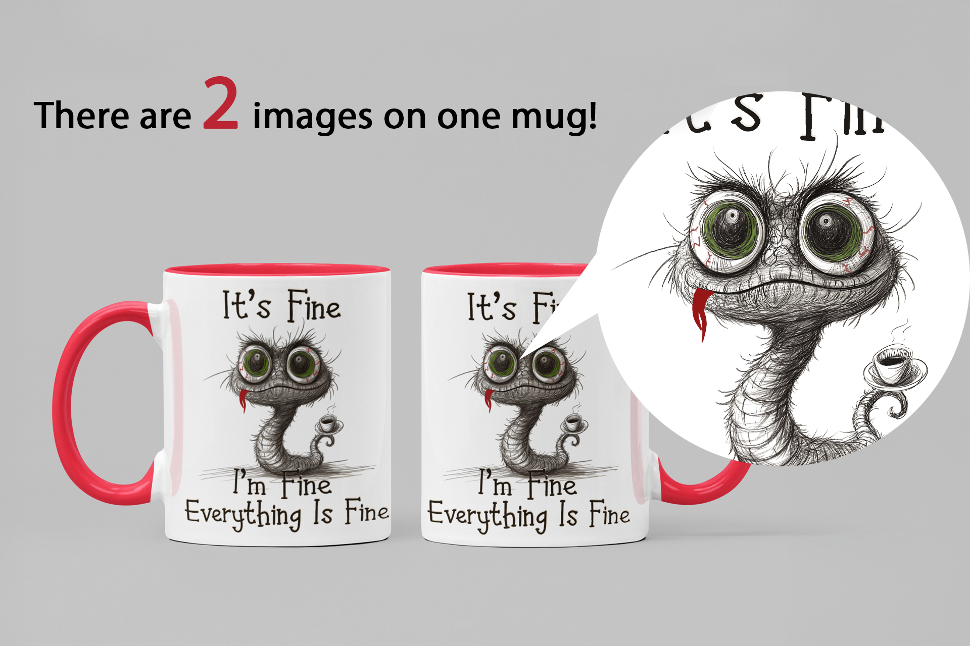 It's Fine I'm Fine Everything is Fine Accent Coffee Mug (11, 15oz) with Funny Wood Snake for Coffee & Smile Lovers | Gift for 2025 New Year product thumbnail image It's Fine I'm Fine Everything is Fine Accent Coffee Mug (11, 15oz) with Funny Wood Snake for Coffee & Smile Lovers | Gift for 2025 New Year product thumbnail image