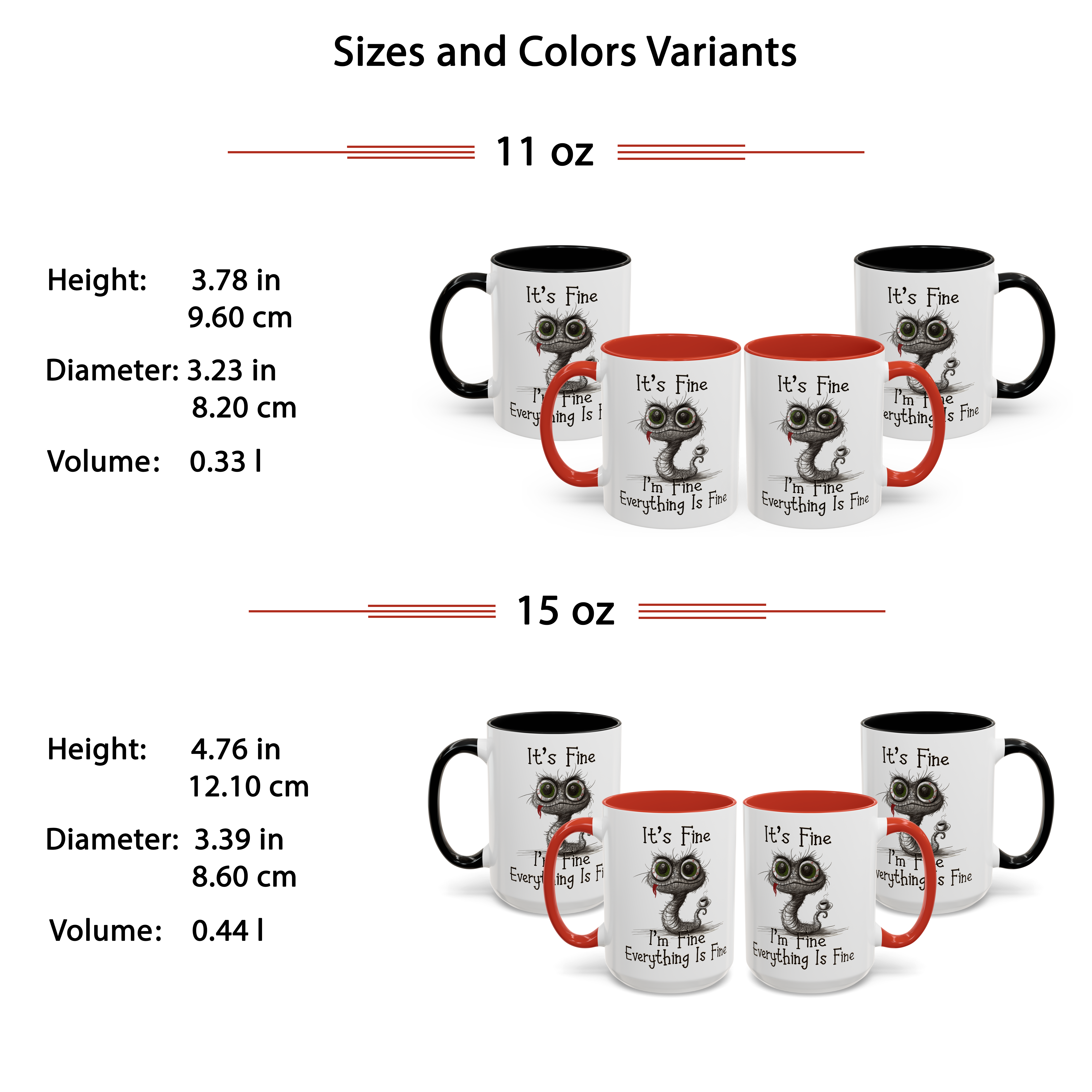 It's Fine I'm Fine Everything is Fine Accent Coffee Mug (11, 15oz) with Funny Wood Snake for Coffee & Smile Lovers | Gift for 2025 New Year product thumbnail image It's Fine I'm Fine Everything is Fine Accent Coffee Mug (11, 15oz) with Funny Wood Snake for Coffee & Smile Lovers | Gift for 2025 New Year product thumbnail image