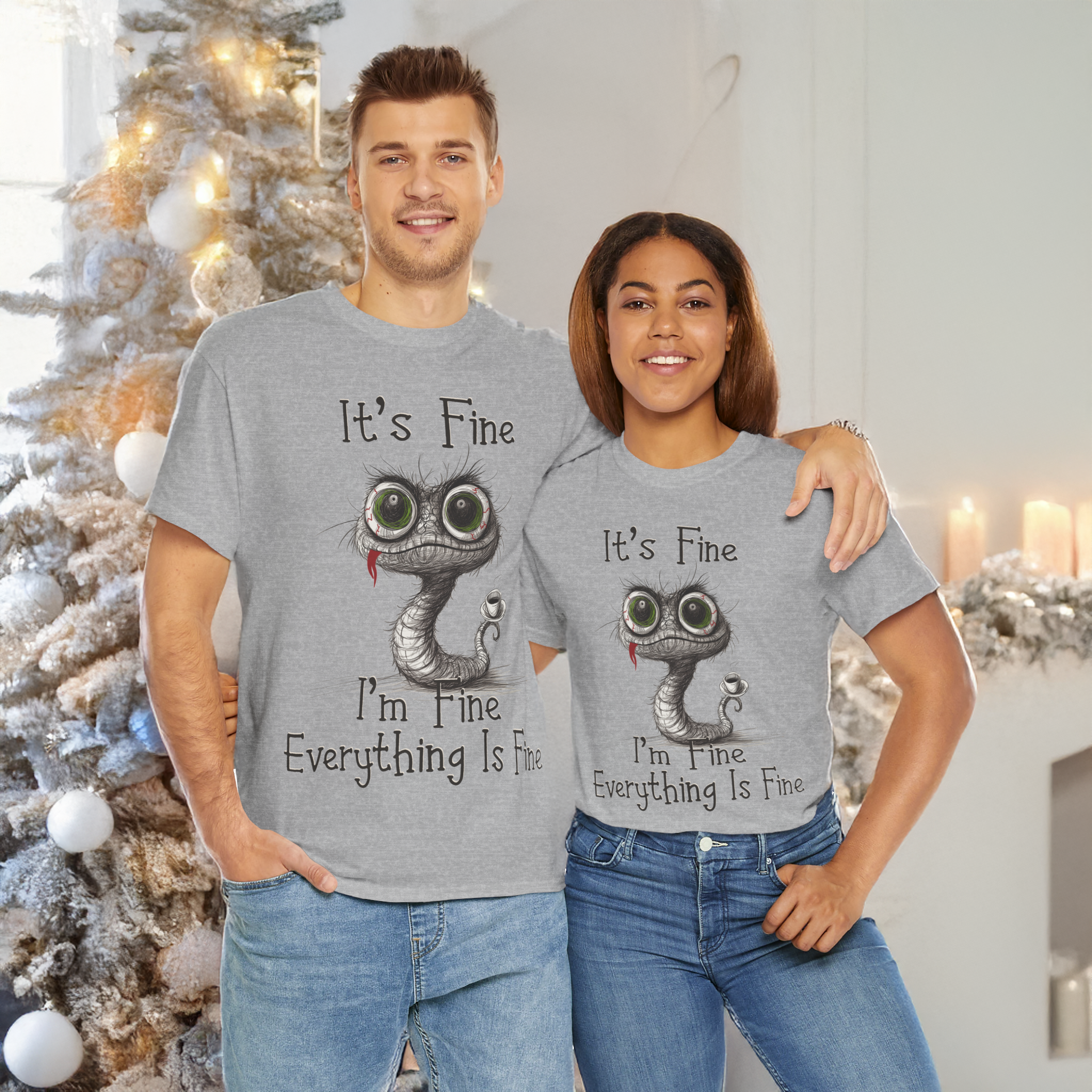 Funny Snake New Year 2025 Tee | It's Fine Design | Gift for Holidays | Unisex Heavy Cotton Tee product thumbnail image Funny Snake New Year 2025 Tee | It's Fine Design | Gift for Holidays | Unisex Heavy Cotton Tee product thumbnail image