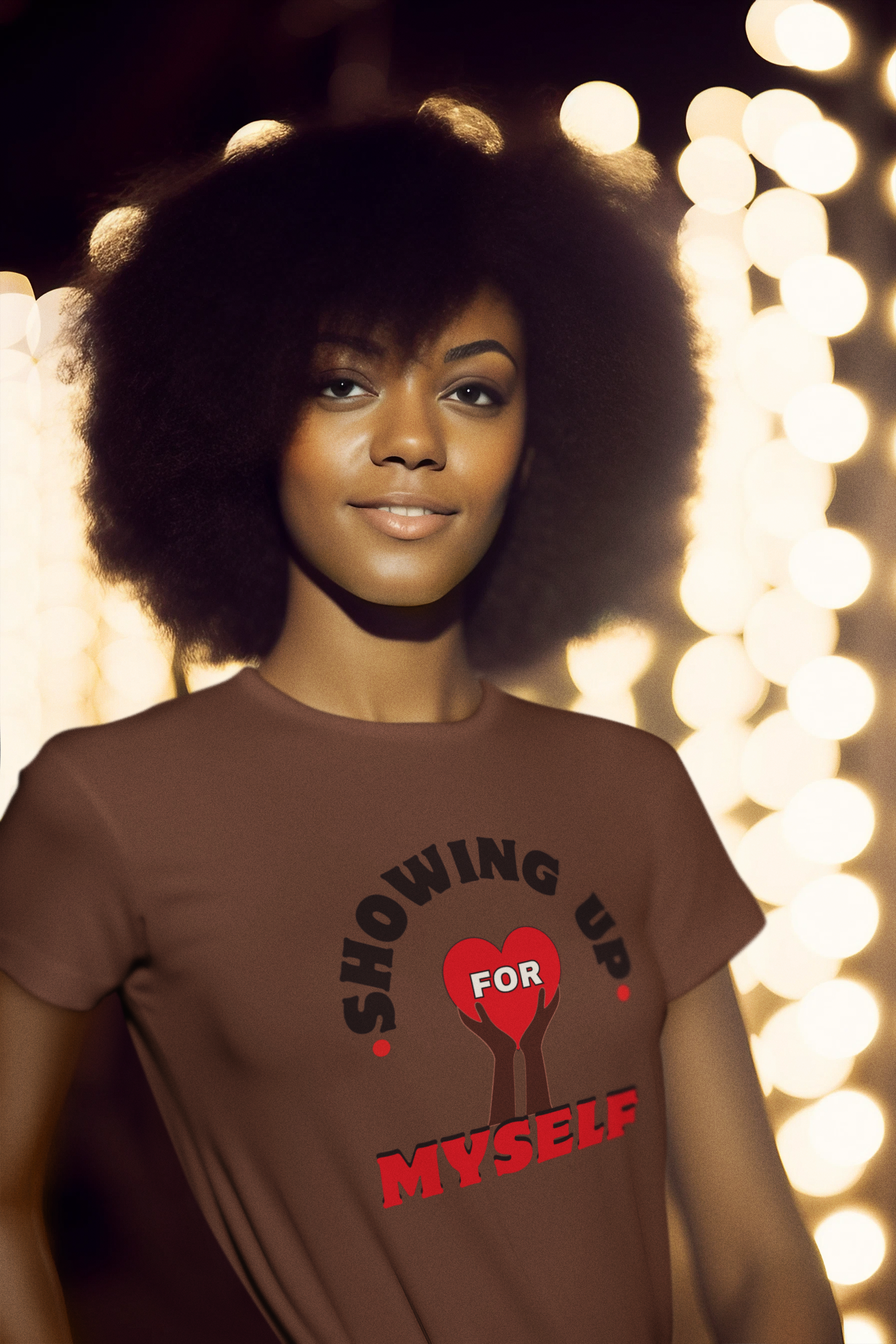 "Showing Up for Myself" Women's Midweight Cotton Tee product thumbnail image