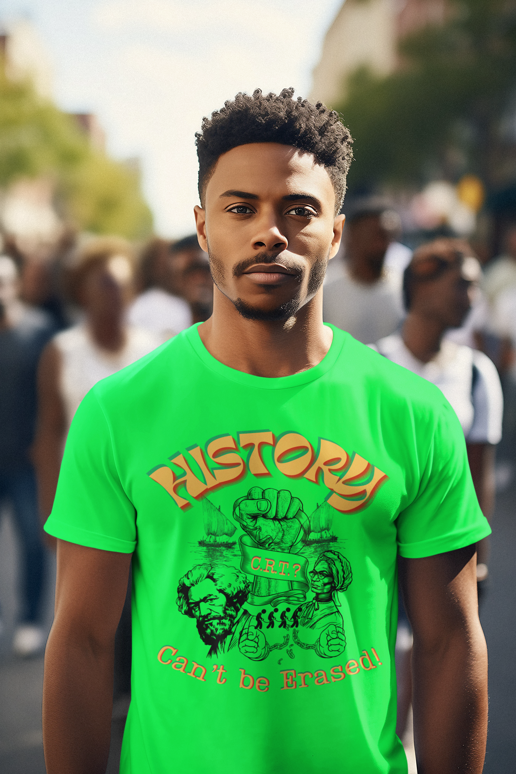 "History Can't Be Erased" Unisex Garment-Dyed T-shirt product thumbnail image