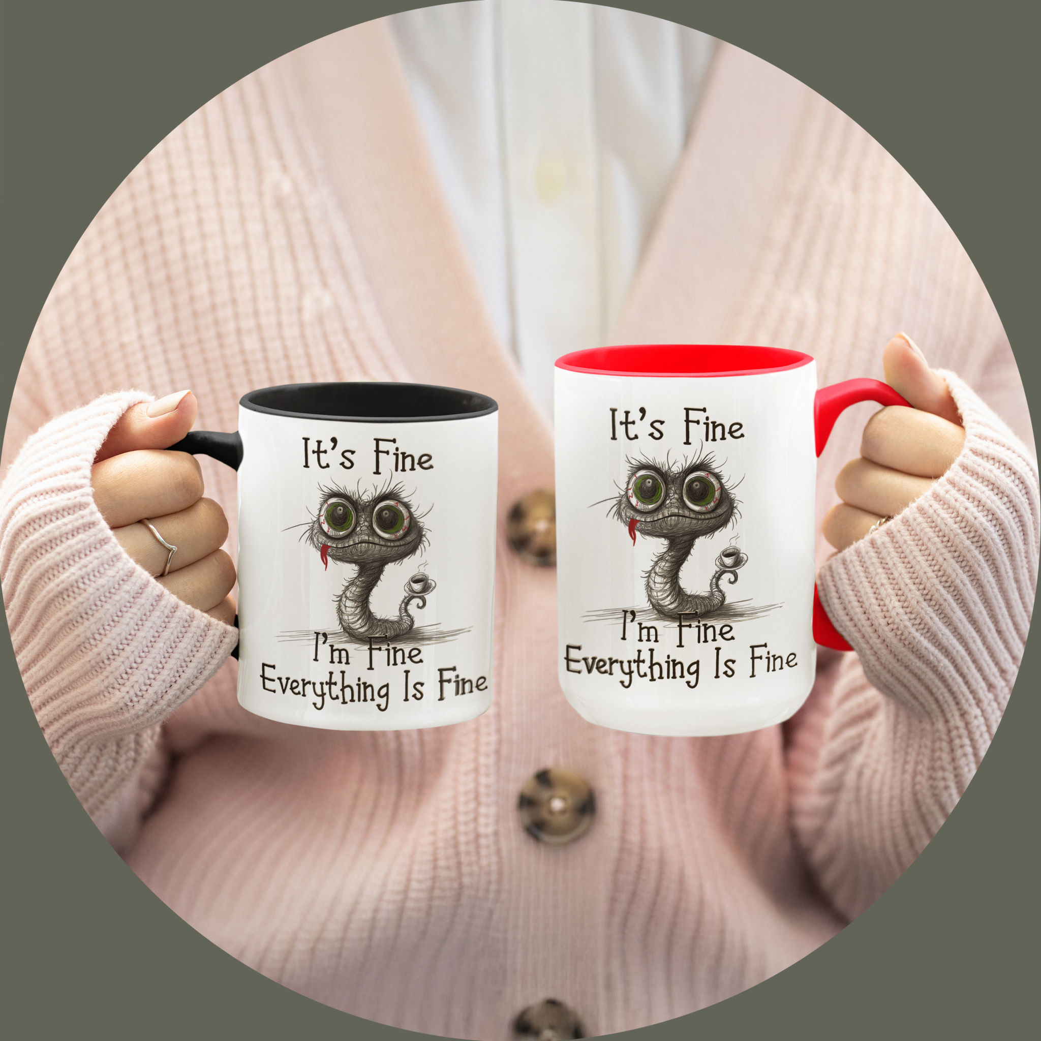 It's Fine I'm Fine Everything is Fine Accent Coffee Mug (11, 15oz) with Funny Wood Snake for Coffee & Smile Lovers | Gift for 2025 New Year product thumbnail image It's Fine I'm Fine Everything is Fine Accent Coffee Mug (11, 15oz) with Funny Wood Snake for Coffee & Smile Lovers | Gift for 2025 New Year product thumbnail image