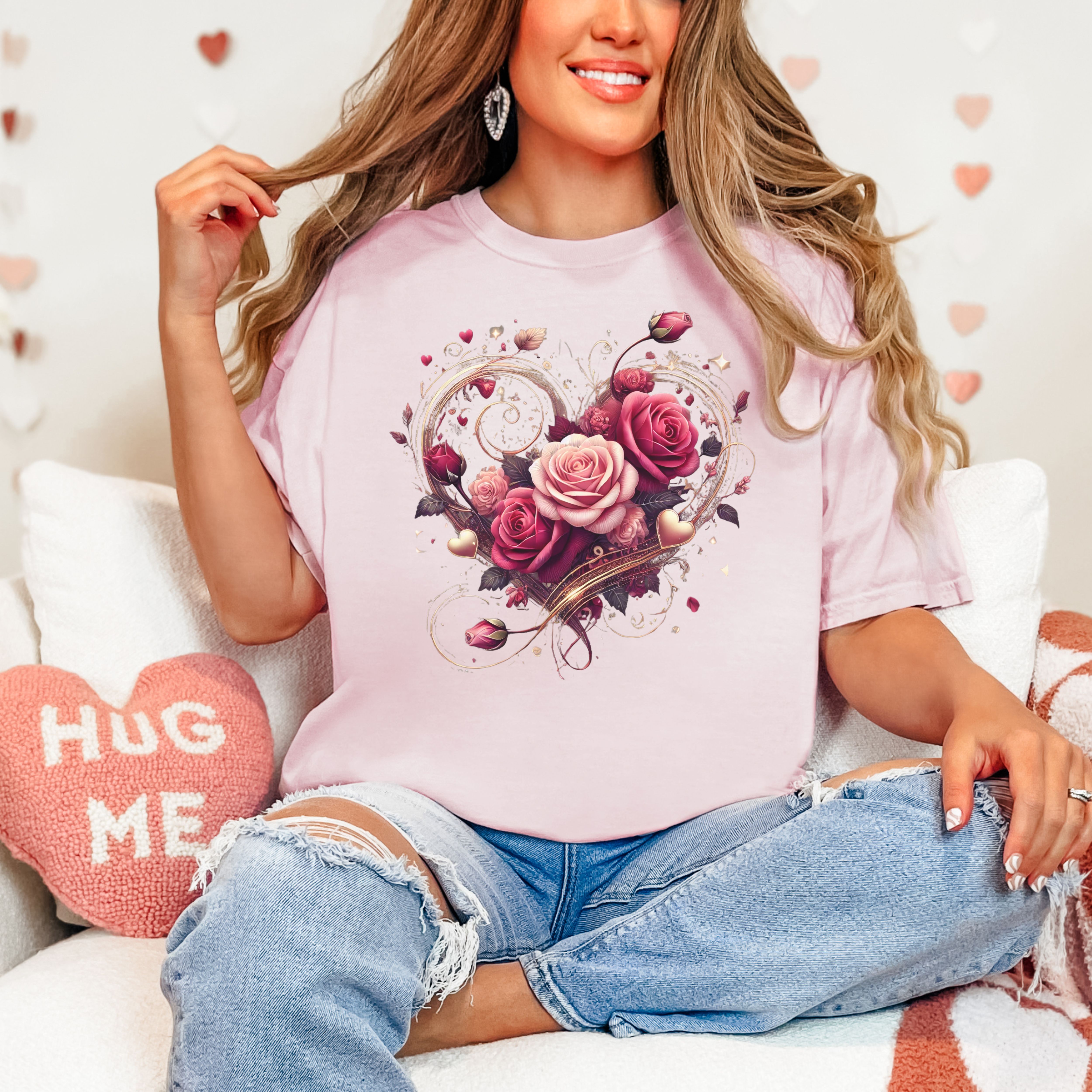 Floral Valentine Heart T-shirt product thumbnail image Floral Valentine Heart T-shirt product thumbnail image