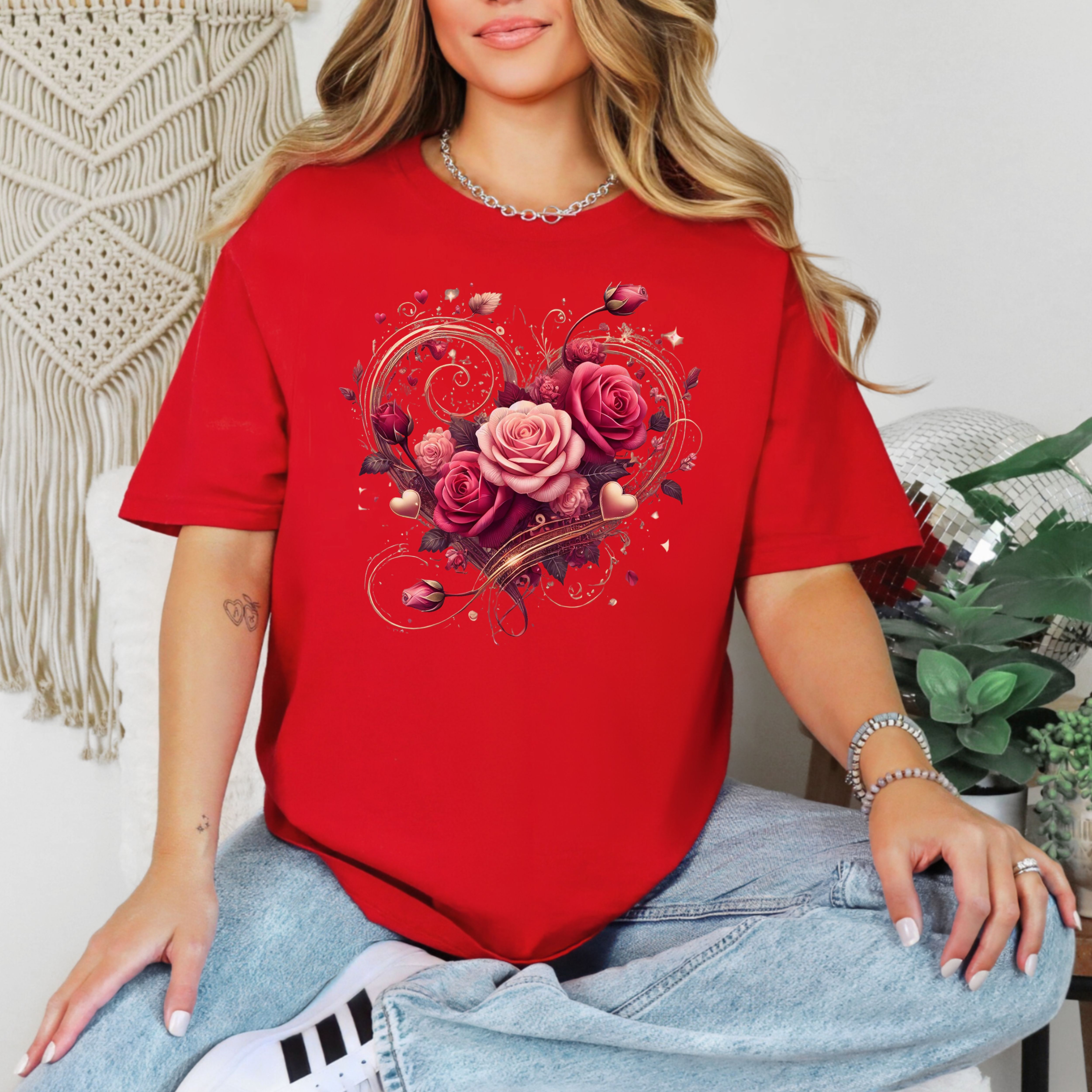Floral Valentine Heart T-shirt product thumbnail image Floral Valentine Heart T-shirt product thumbnail image