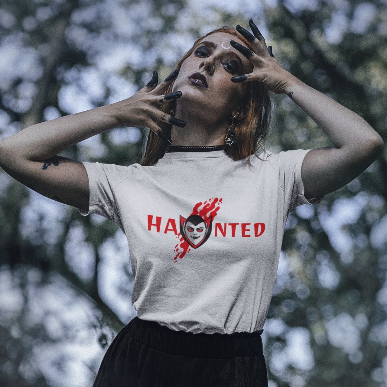 "Haunted" Halloween T-Shirt – Spooky Style for the Season! "Haunted" Halloween T-Shirt – Spooky Style for the Season!