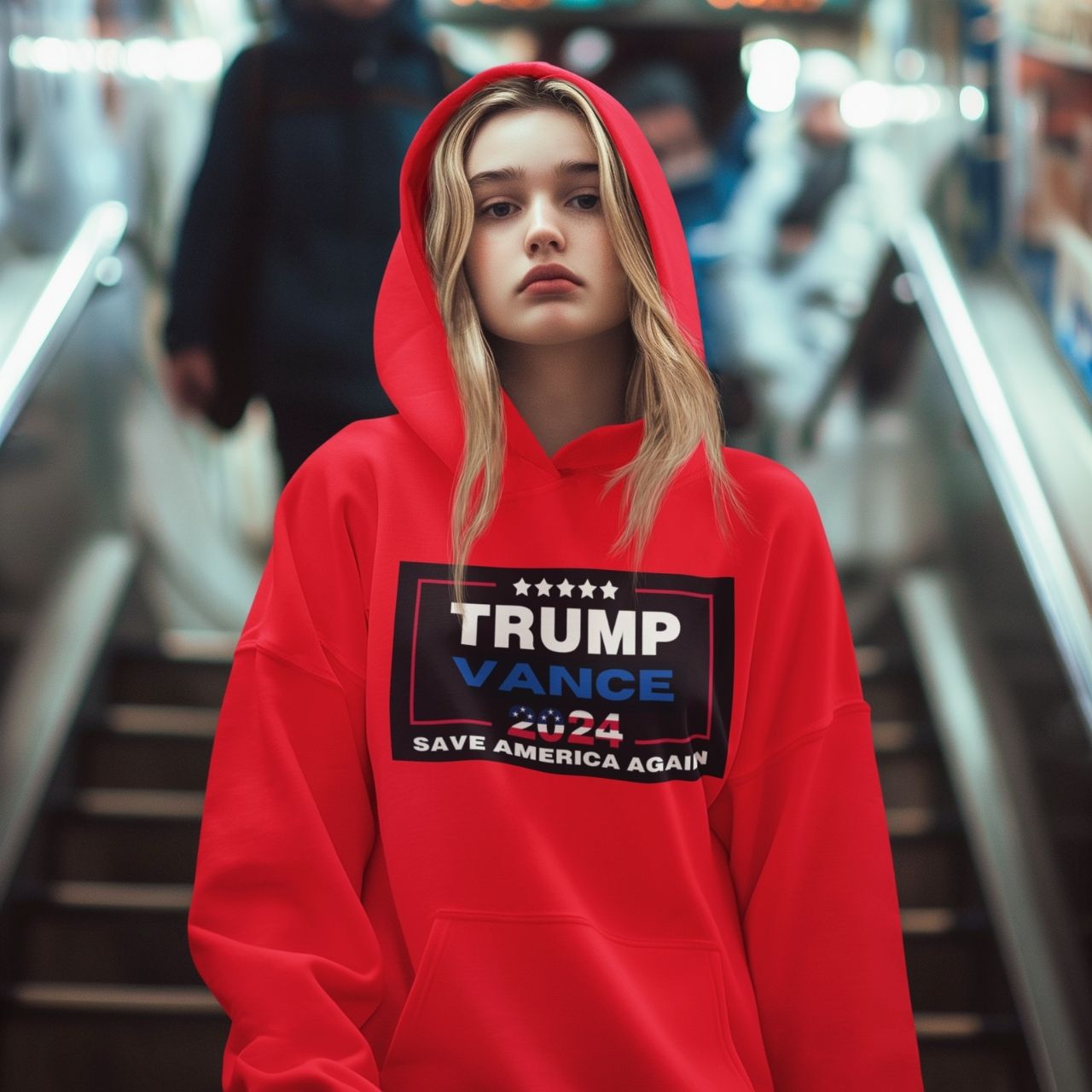 Hooded Sweatshirt "Trump and Vance 2024" casual sweatshirt for men and women. product thumbnail image