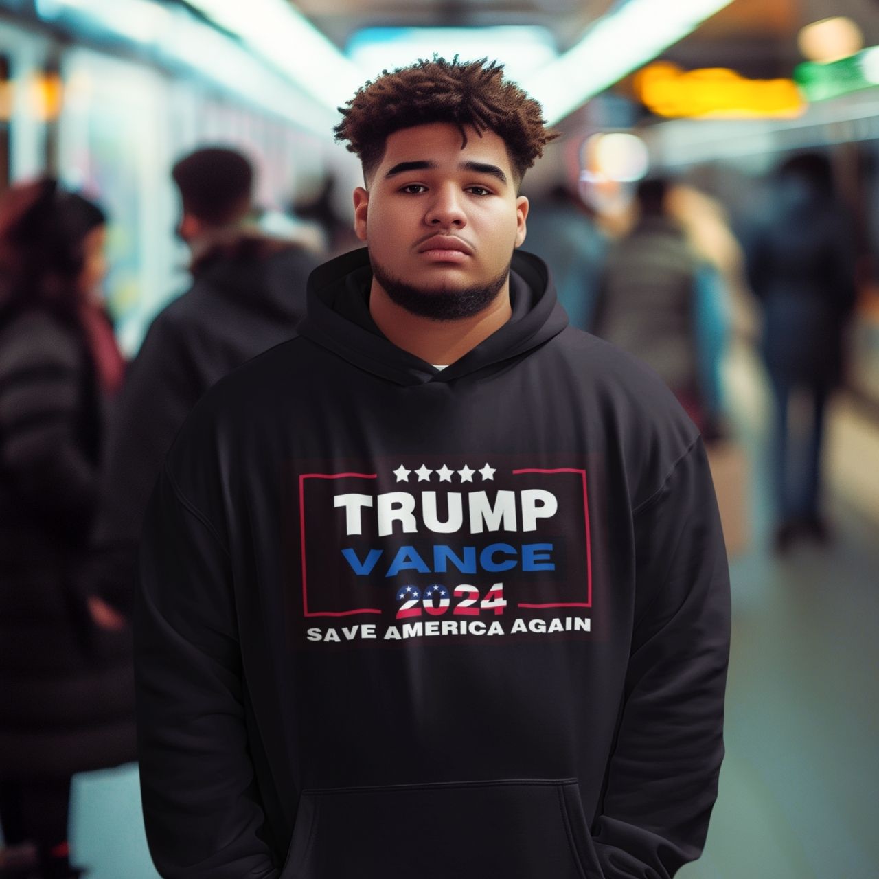 Hooded Sweatshirt "Trump and Vance 2024" casual sweatshirt for men and women. product thumbnail image