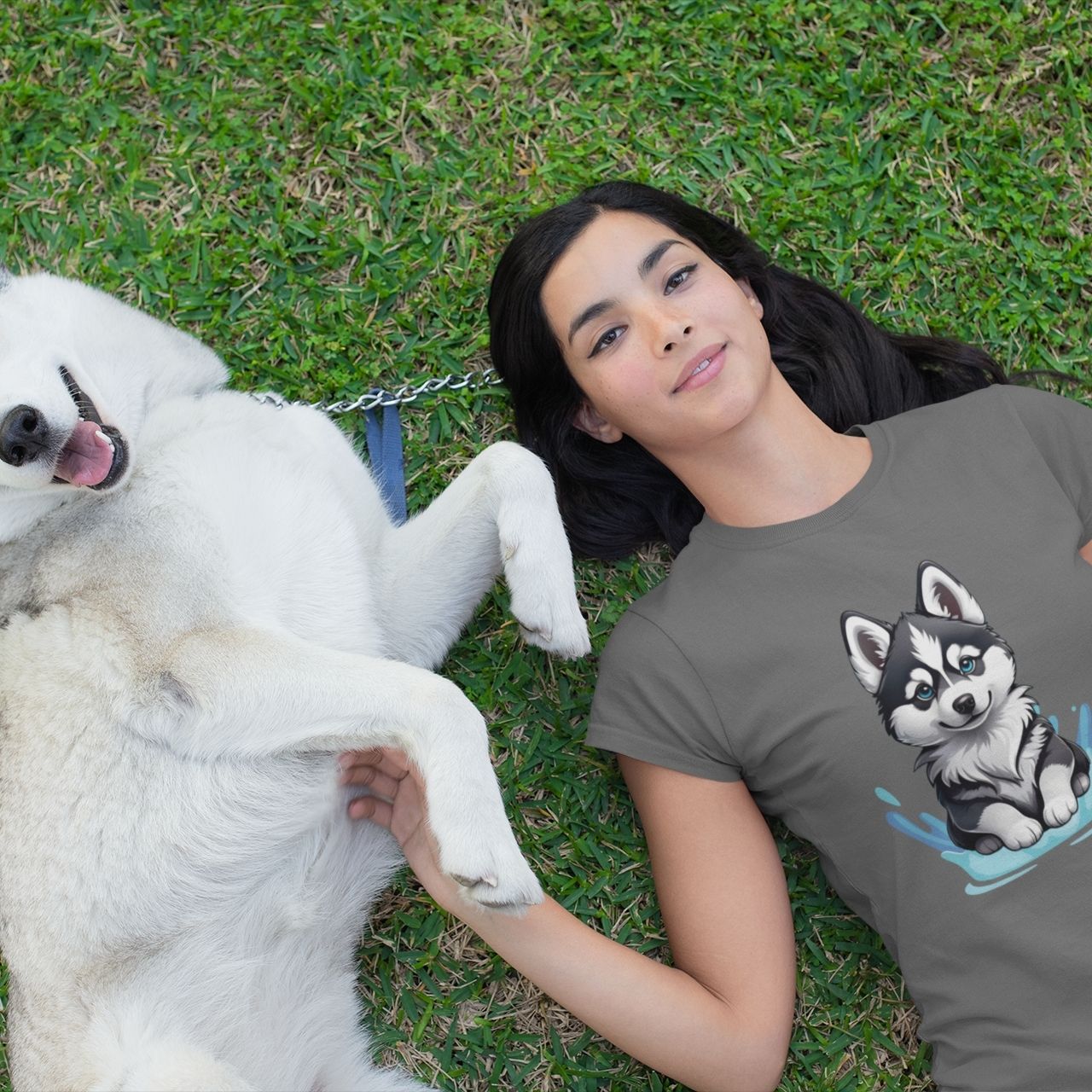 T-Shirt for men and women "Puppy Husky Shirt", summer clothes casual regular fit, top clothes for daily wear. short sleeve tee. product thumbnail image
