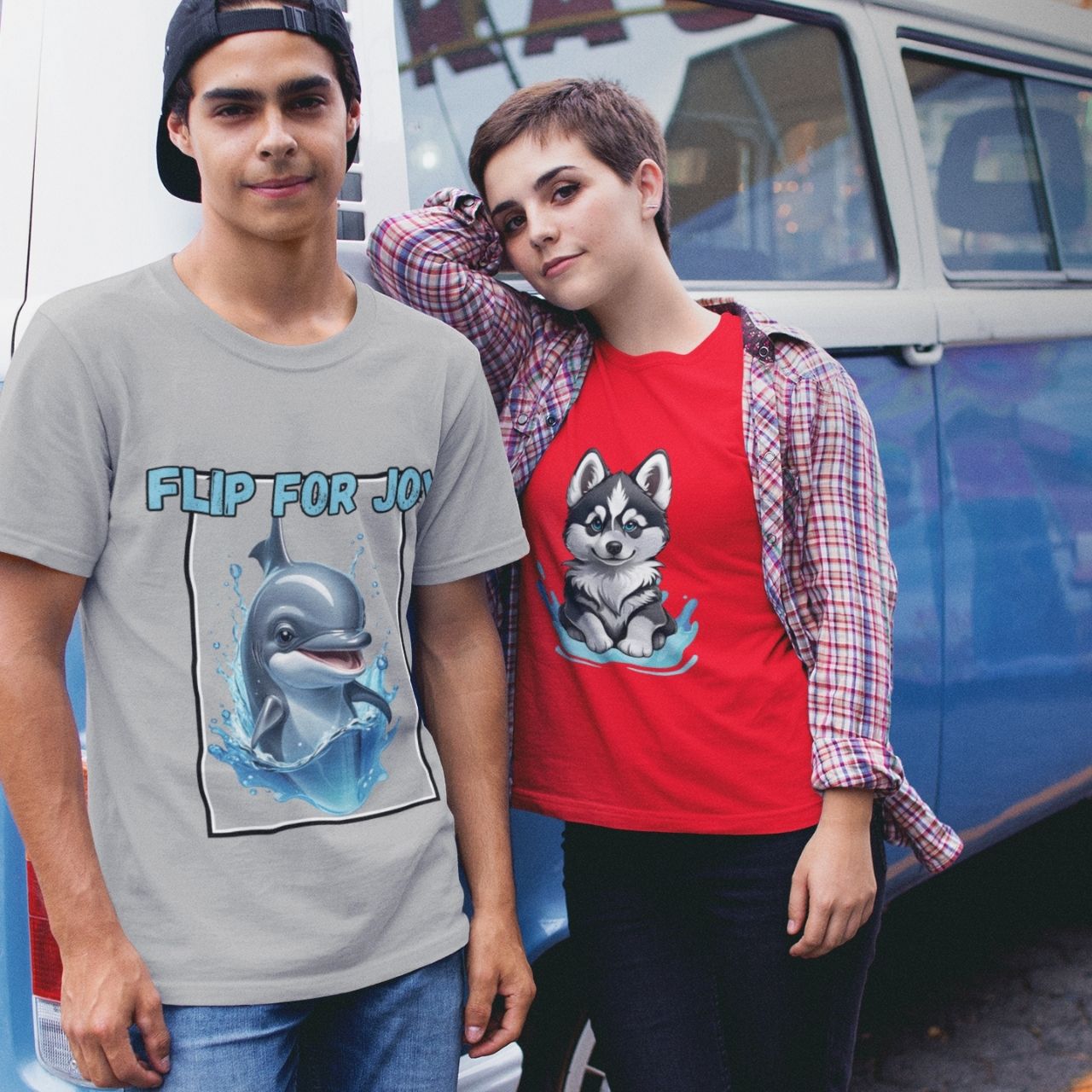 T-Shirt for men and women "Puppy Husky Shirt", summer clothes casual regular fit, top clothes for daily wear. short sleeve tee. product thumbnail image