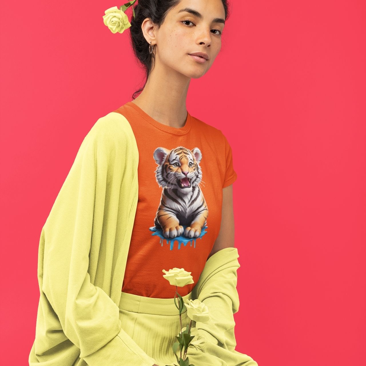 T-Shirt for men and women "Tiger Cub", summer clothes casual regular fit, top clothes for daily wear. short sleeve tee. product thumbnail image