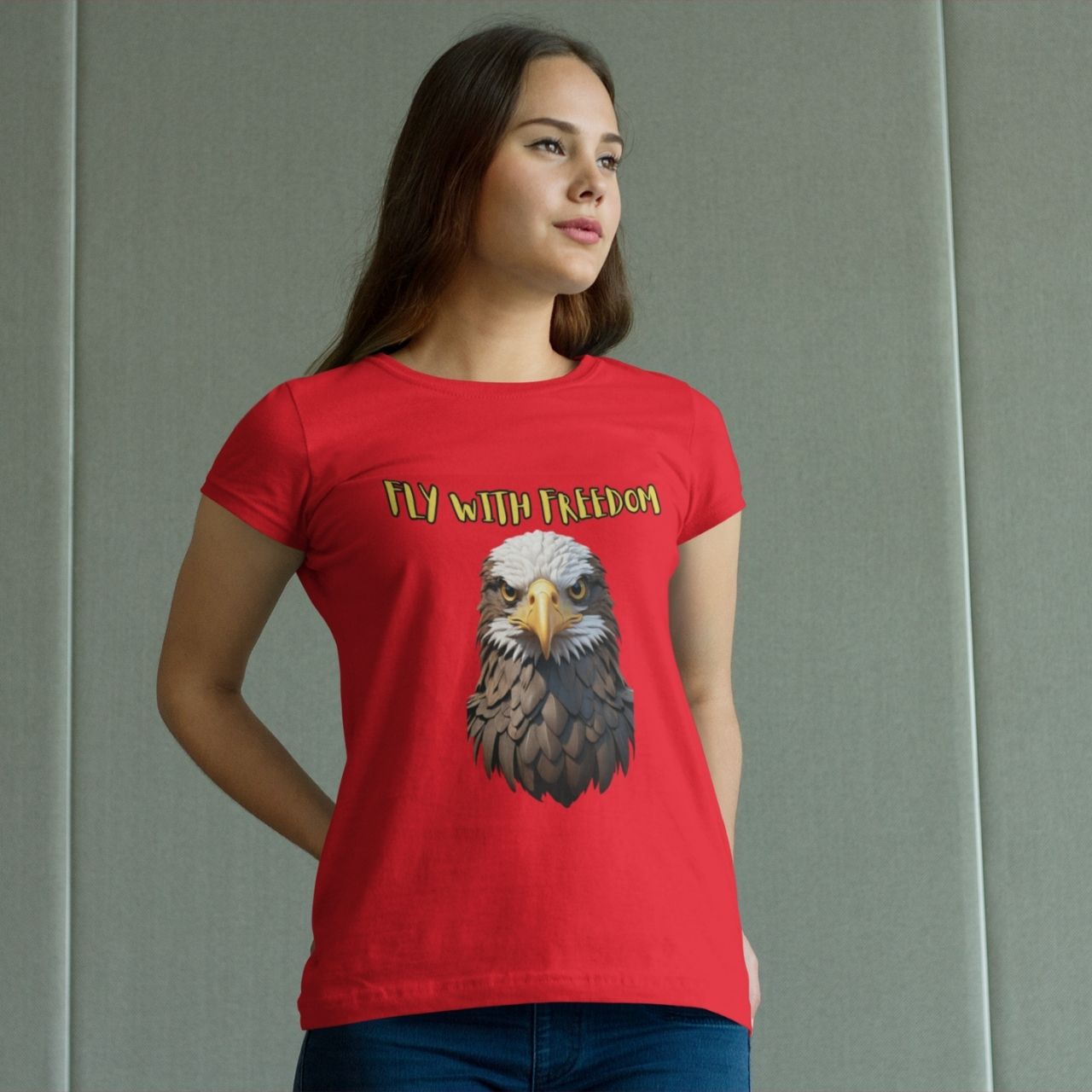 T-Shirt for men and women "Fly with Freedom Shirt", summer clothes casual regular fit, top clothes for daily wear. short sleeve tee. product thumbnail image