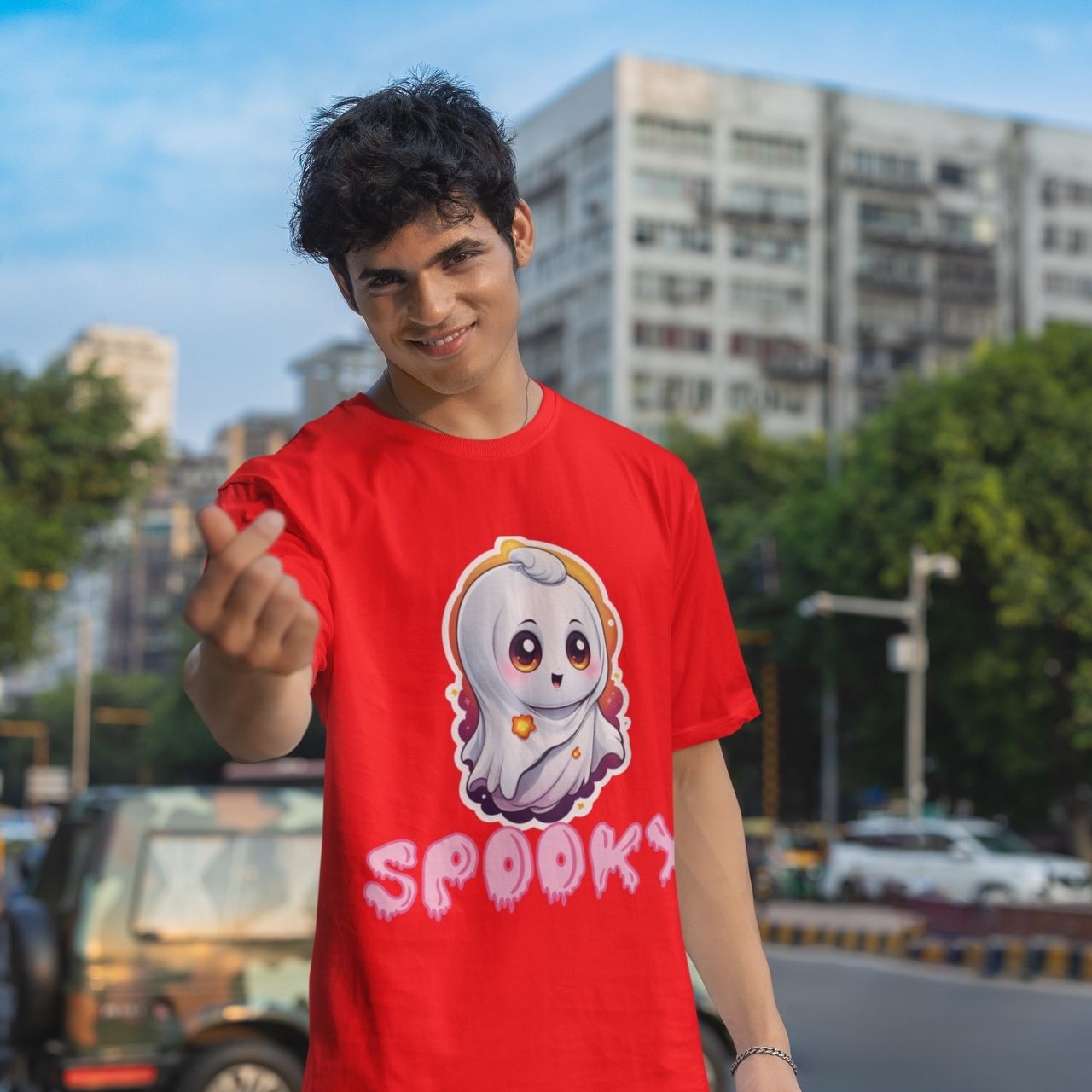 T-Shirt for men and women "Spooky Shirt", summer clothes casual regular fit, top clothes for daily wear. short sleeve tee, Halloween shirt. product thumbnail image