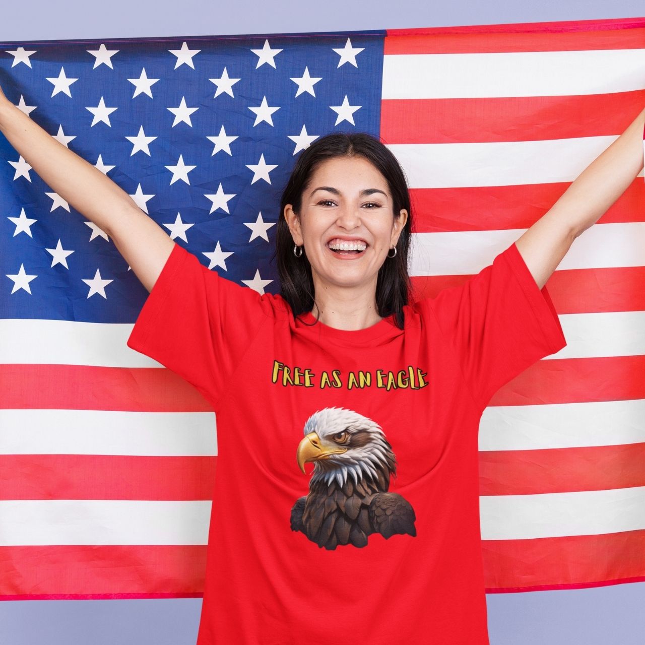 T-Shirt for men and women "Free as an eagle Shirt", summer clothes casual regular fit, top clothes for daily wear. short sleeve tee. product thumbnail image
