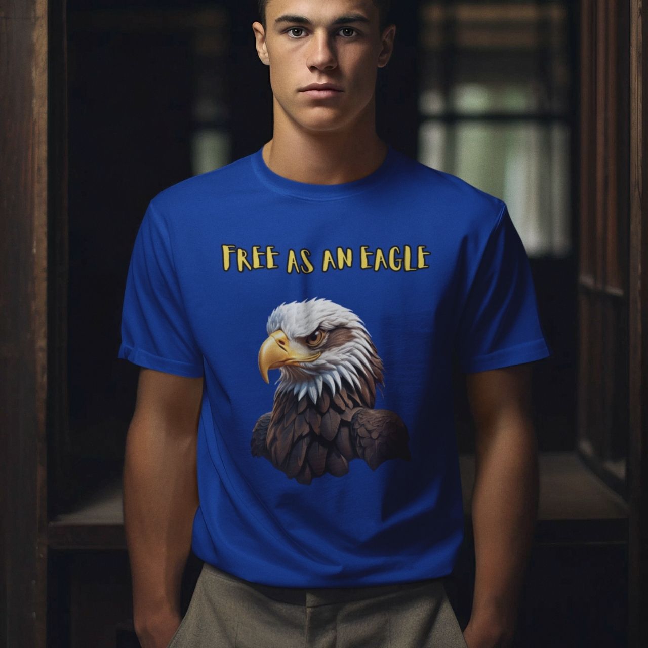 T-Shirt for men and women "Free as an eagle Shirt", summer clothes casual regular fit, top clothes for daily wear. short sleeve tee. product thumbnail image