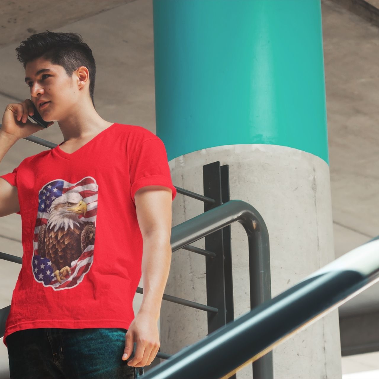T-Shirt for men and women "American Flag Shirt", summer clothes casual regular fit, top clothes for daily wear. short sleeve tee. product thumbnail image