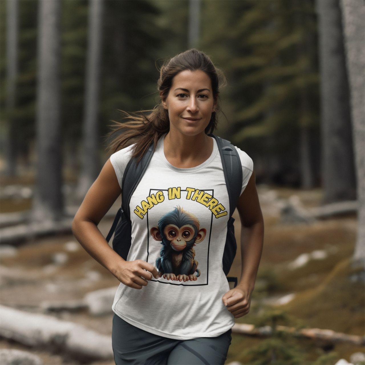 T-Shirt for men and women 'hang in there', summer clothes casual regular fit, top clothes for daily wear. short sleeve tee. product thumbnail image