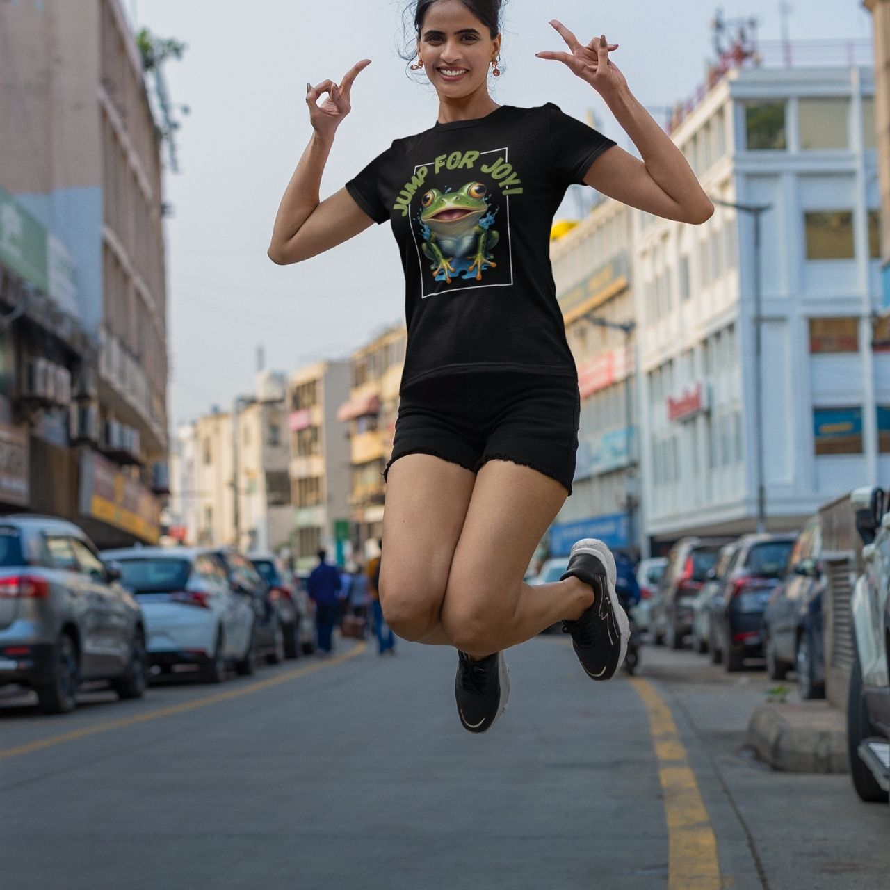 T-Shirt for men and women 'Jump for Joy!', summer clothes casual regular fit, top clothes for daily wear. short sleeve tee. product thumbnail image