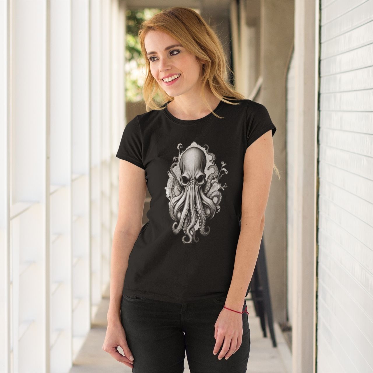 T-Shirt for men and women "Evil octopus Shirt", summer clothes casual regular fit, top clothes for daily wear. short sleeve tee. product thumbnail image