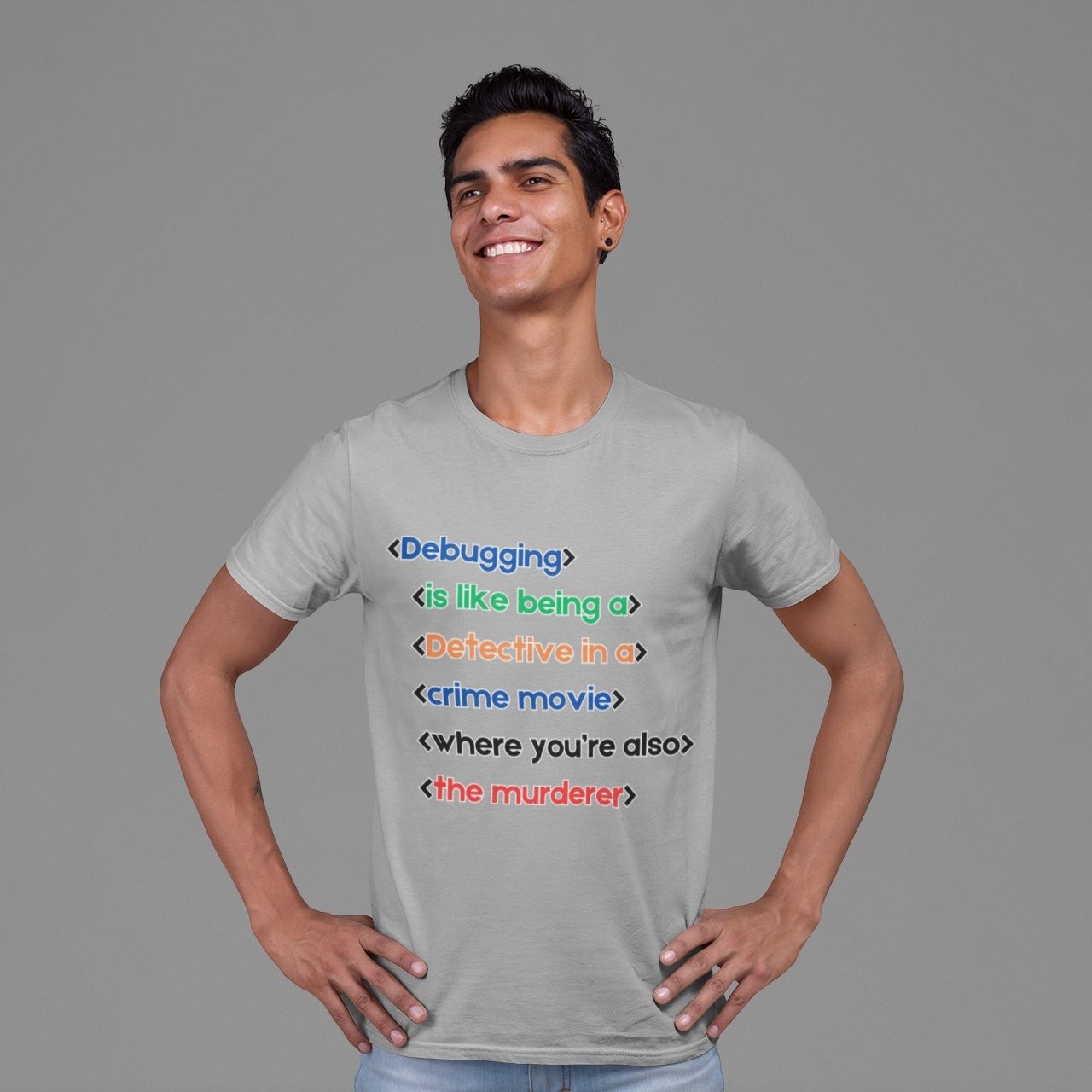 T-Shirt for men and women "debugging Shirt", summer clothes casual regular fit, top clothes for daily wear. short sleeve tee. product thumbnail image