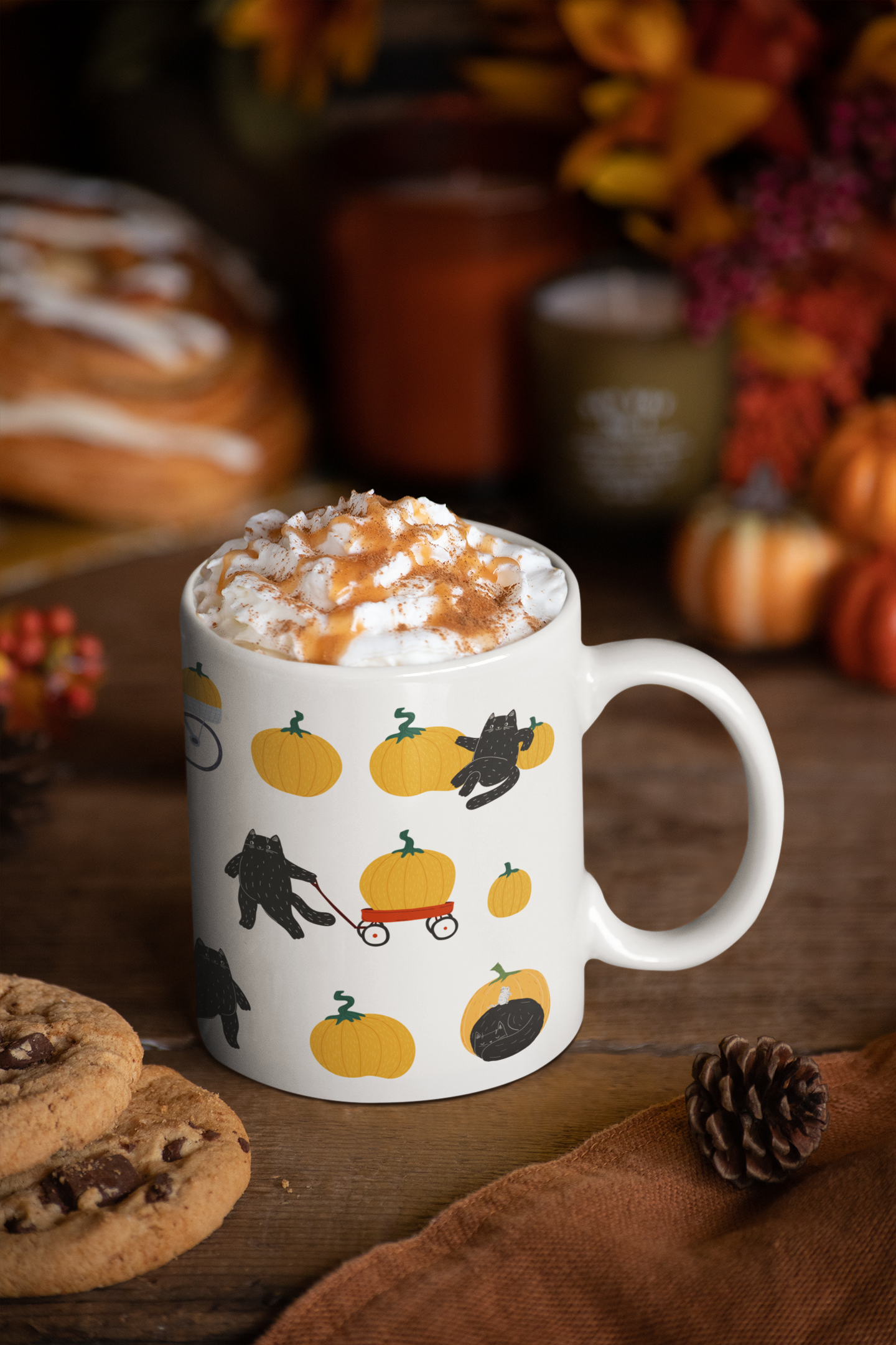 Cozy Fall Cats Mug | Playful Black Cats & Pumpkins | 11oz Ceramic Mug product thumbnail image Cozy Fall Cats Mug | Playful Black Cats & Pumpkins | 11oz Ceramic Mug product thumbnail image
